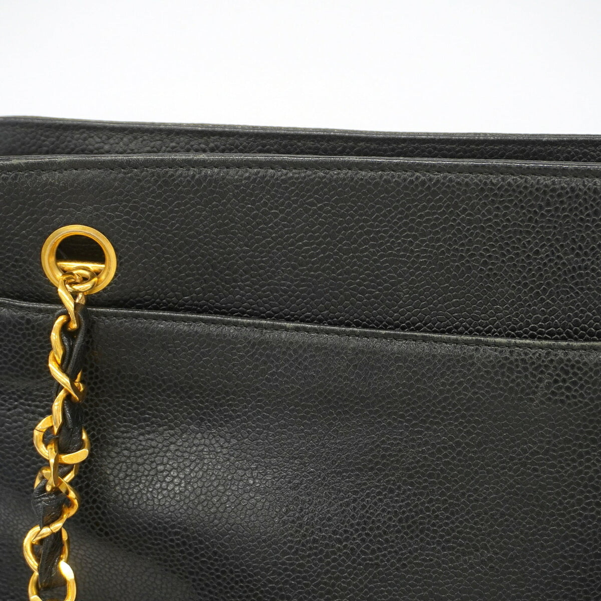 Chanel Black Grained Calfskin Tote Bag (Pre-Owned)