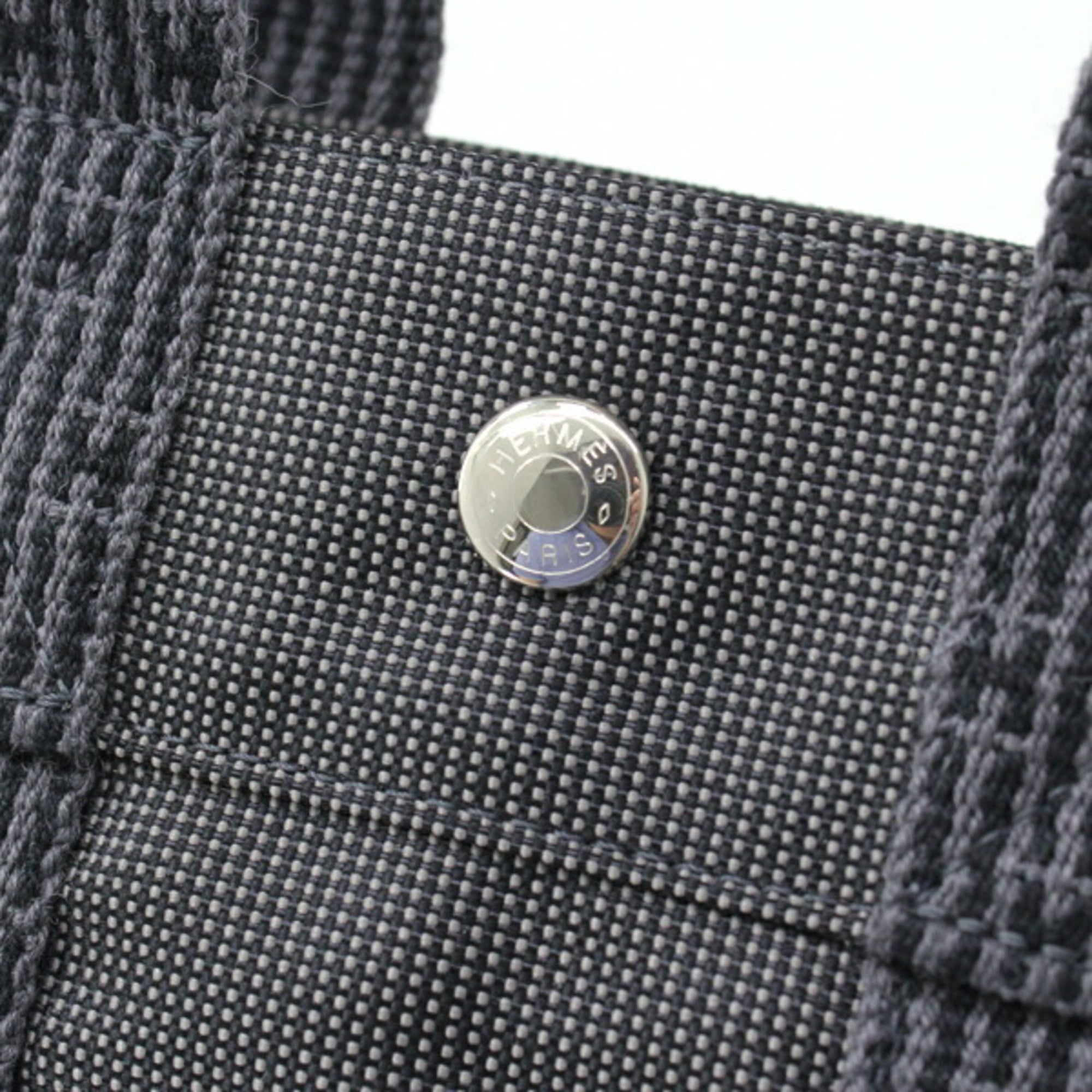 Hermes Her Line Gray Canvas Handbag (Pre-Owned)