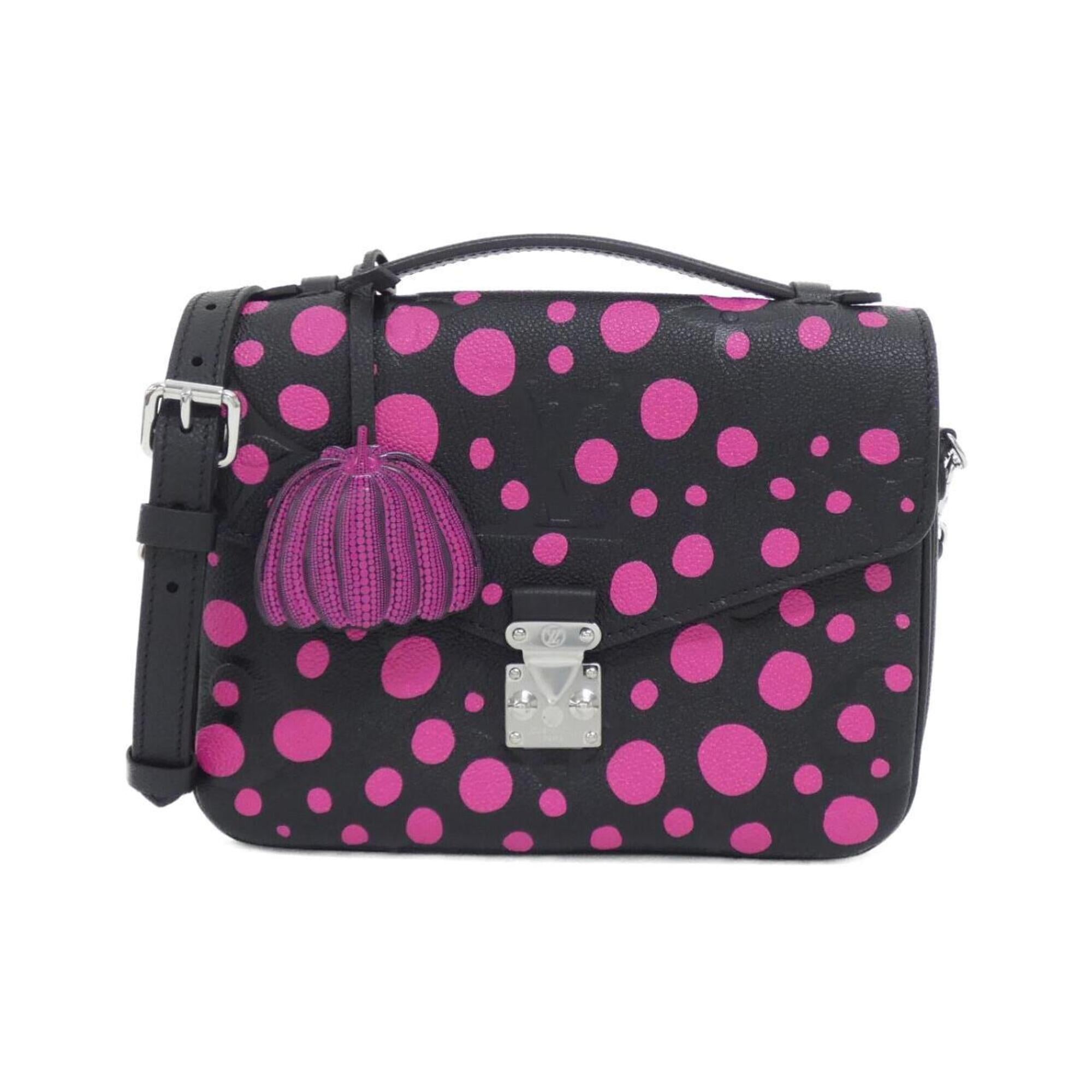 Louis Vuitton Black Fuchsia Leather Handbag Pochette (Pre-Owned)