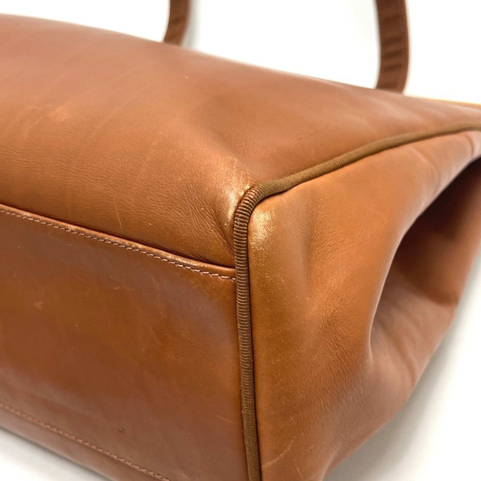 Salvatore Ferragamo Brown Leather Handbag Tote Bag (Pre-Owned)