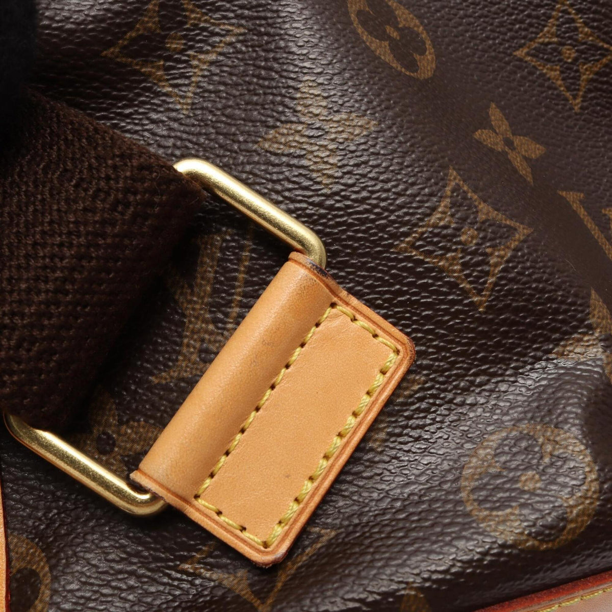 Louis Vuitton Brown Coated Canvas Monogram Leather Backpack Handbag (Pre-Owned)