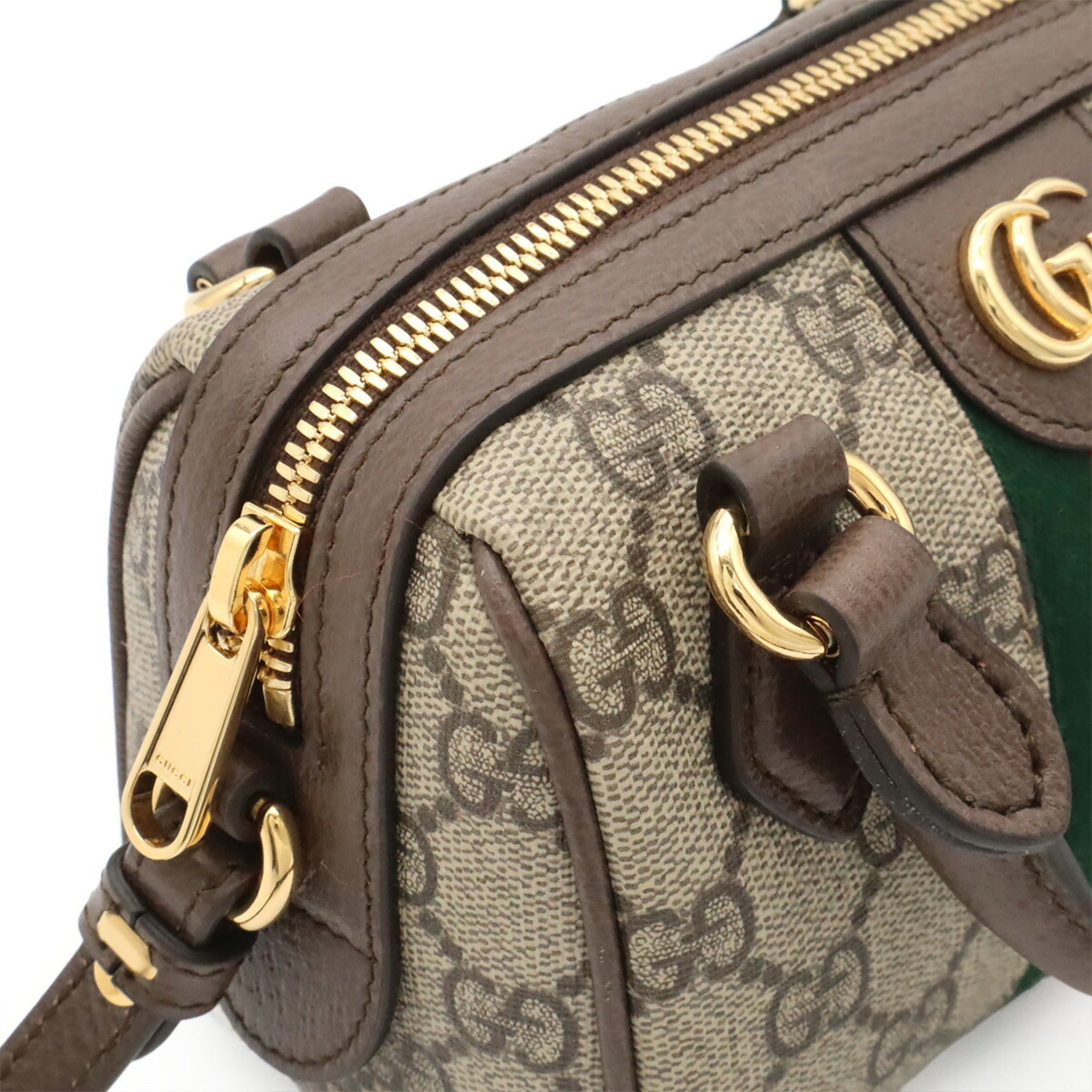 Gucci Beige Brown Green Gg Supreme Handbag Shoulder Bag (Pre-Owned)