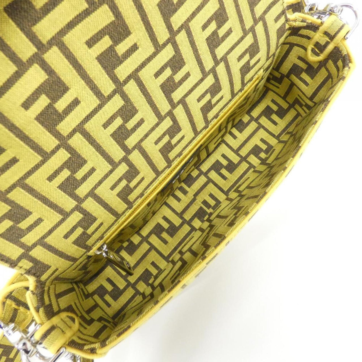 Fendi Yellow Canvas Shoulder Bag (Pre-Owned)