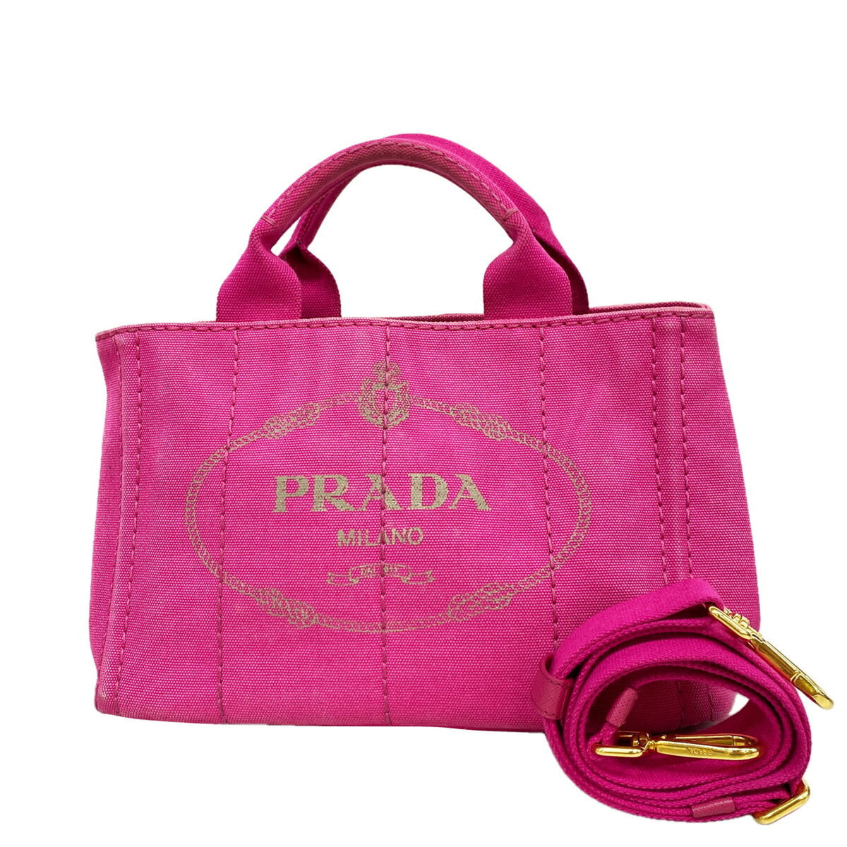 Prada Pink Canvas Tote Bag (Pre-Owned)