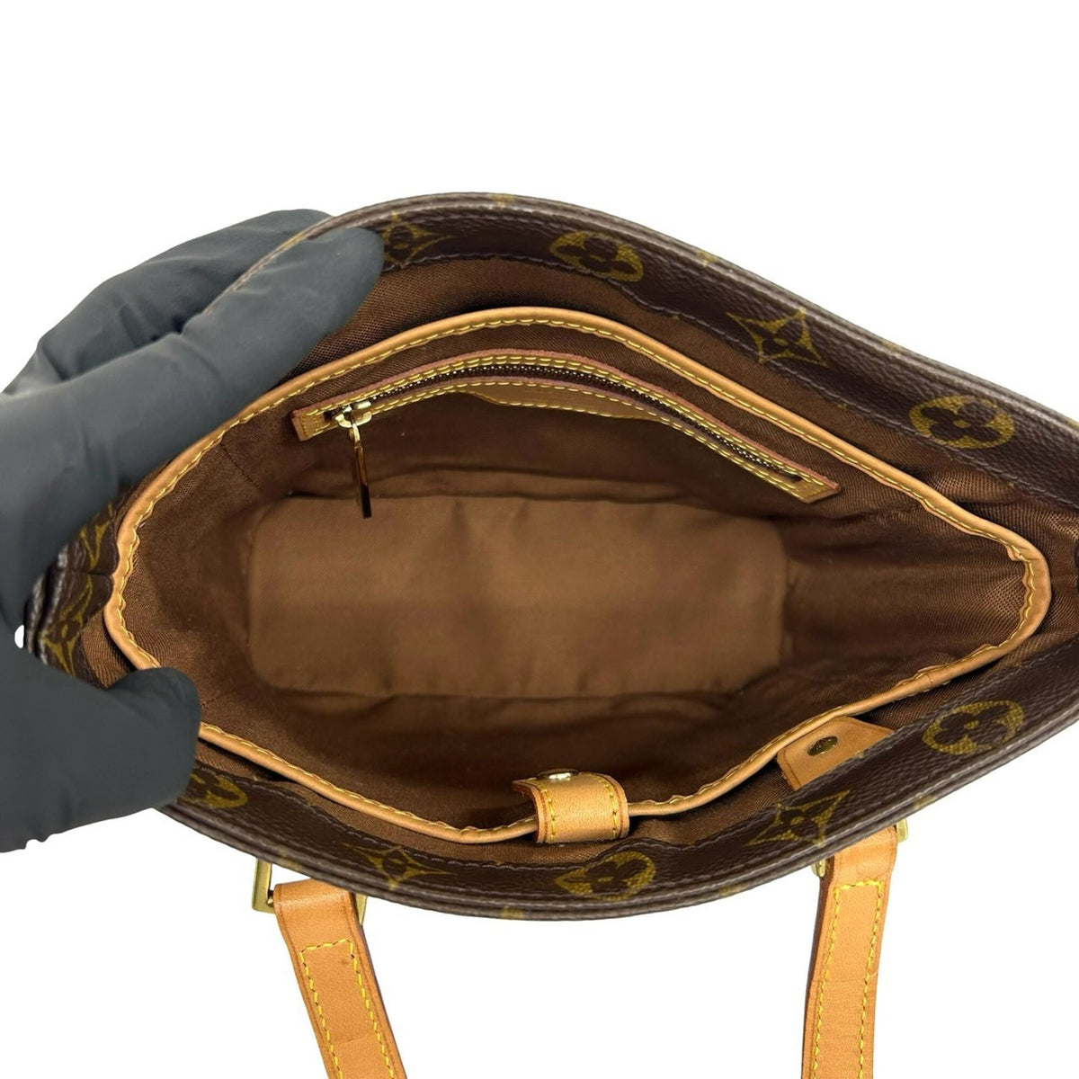 Louis Vuitton Brown Leather Pvc Handbag Tote Bag (Pre-Owned)