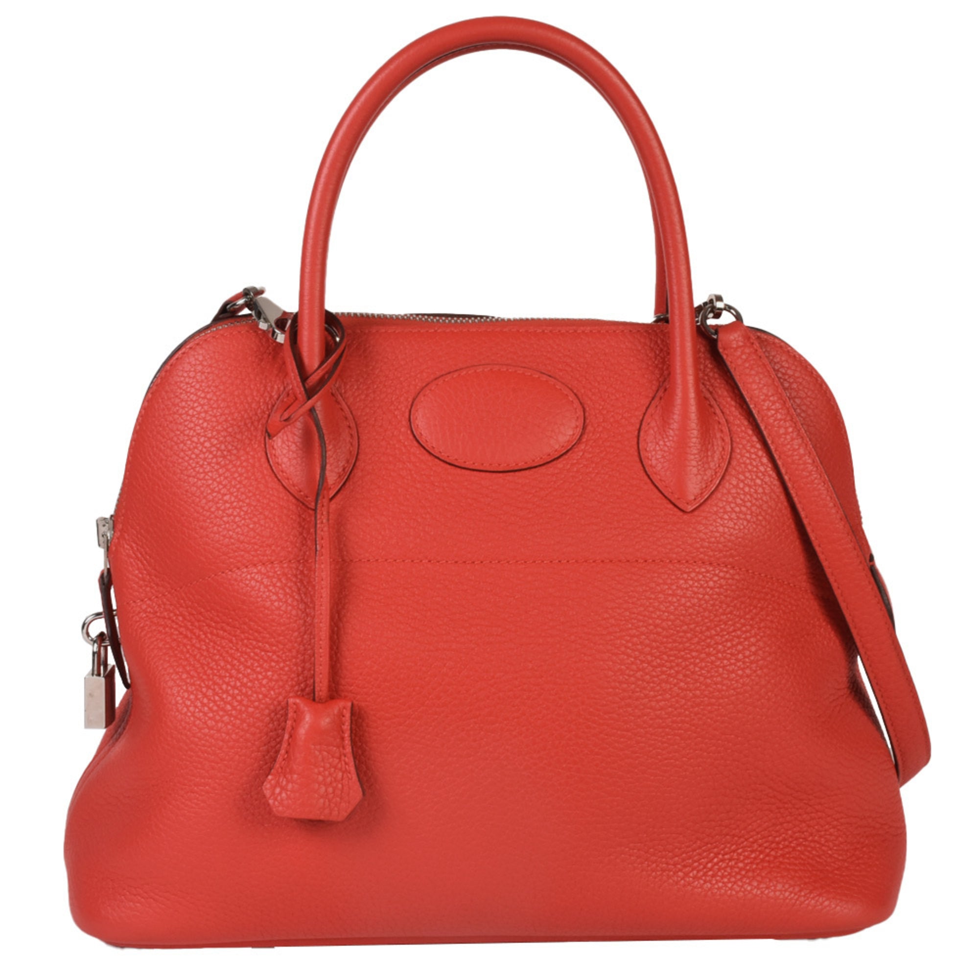 Hermes Bolide Red Color Taurillon Clemence Leather Handbag (Pre-Owned)