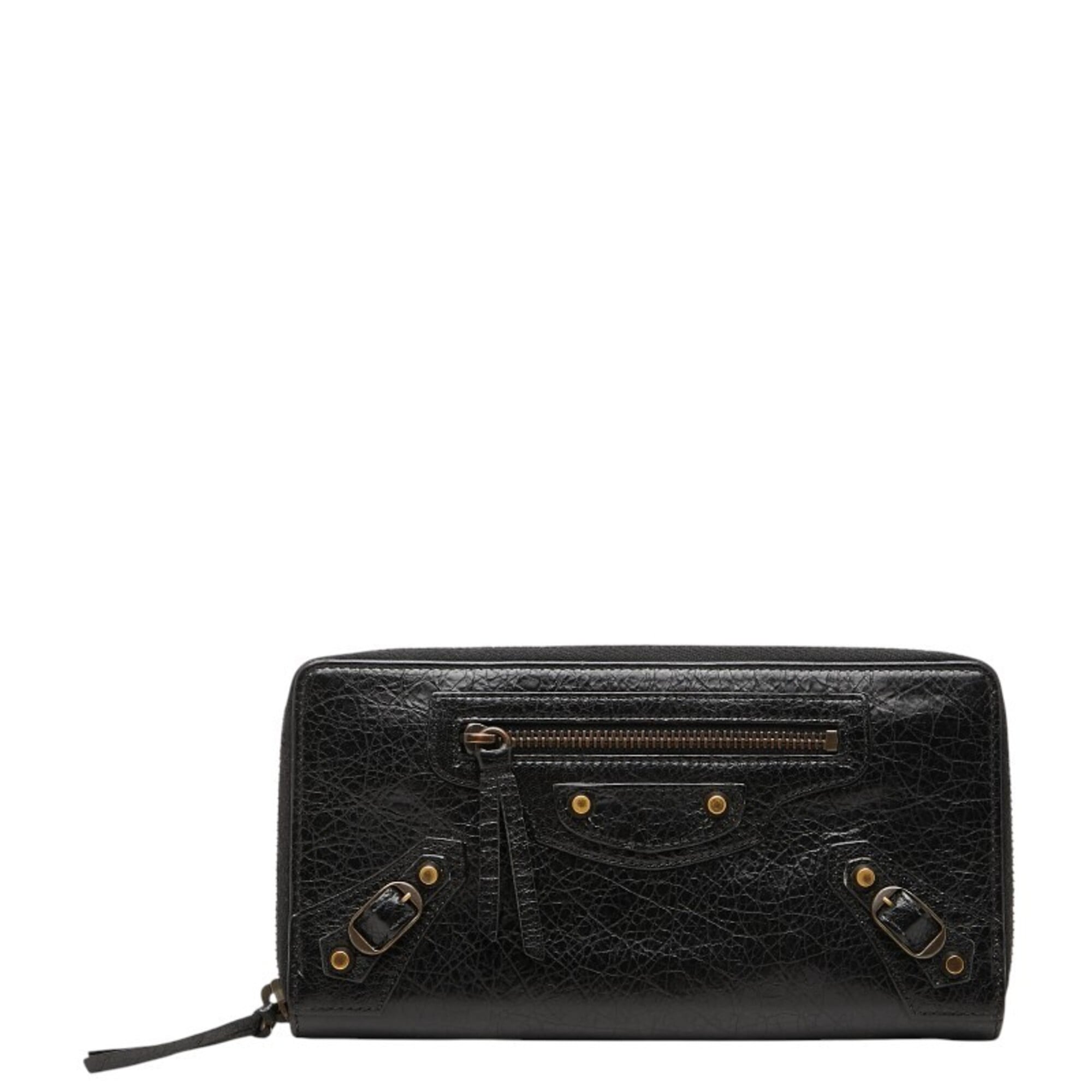 Balenciaga Black Leather Long Wallet (Bi-Fold) (Pre-Owned)