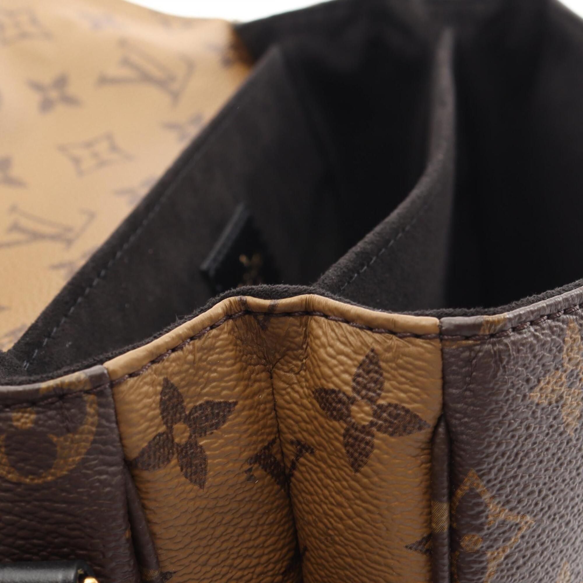 Louis Vuitton Black Brown Coated Canvas Leather Handbag Pochette (Pre-Owned)