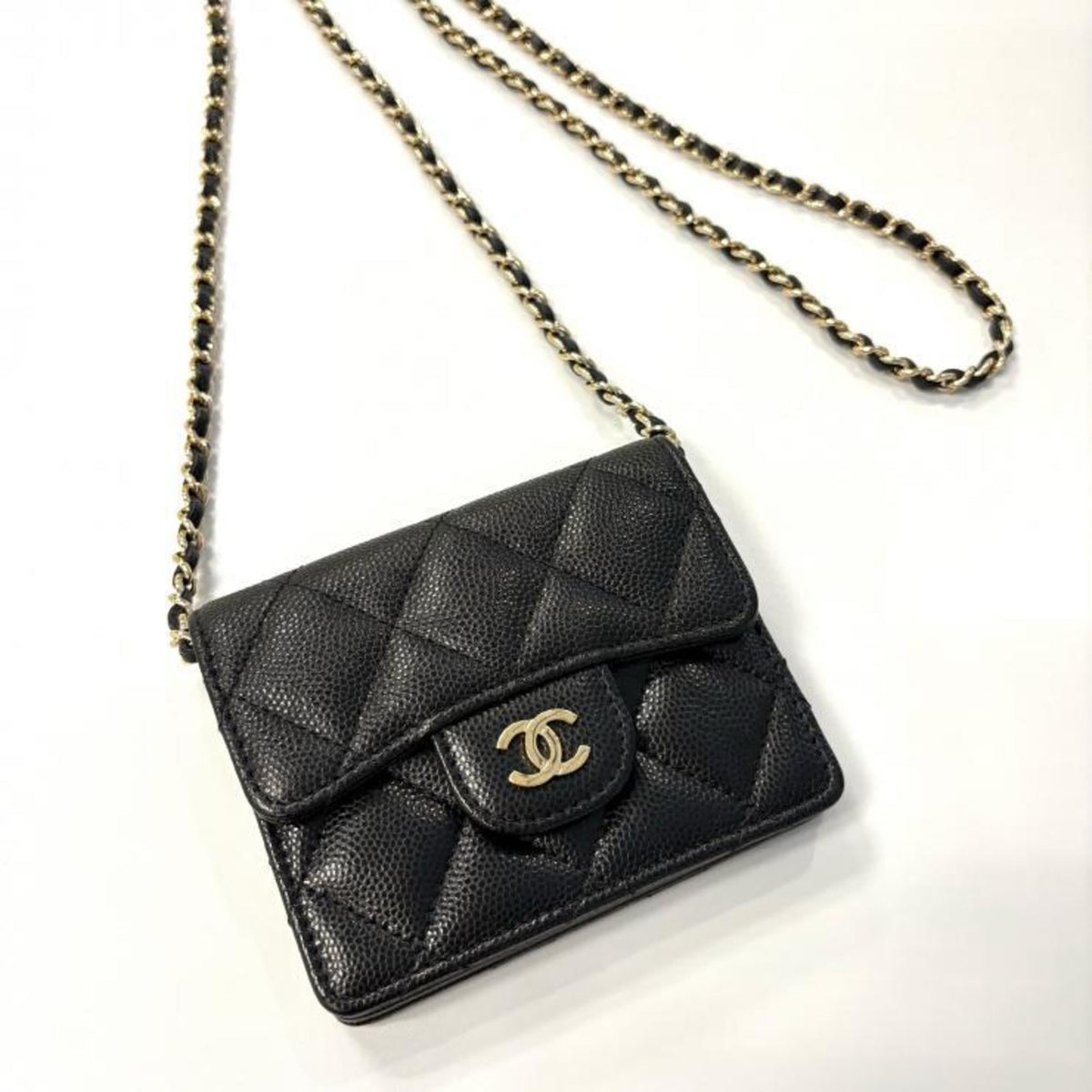 Chanel Black Grained Calfskin Pochette (Pre-Owned)
