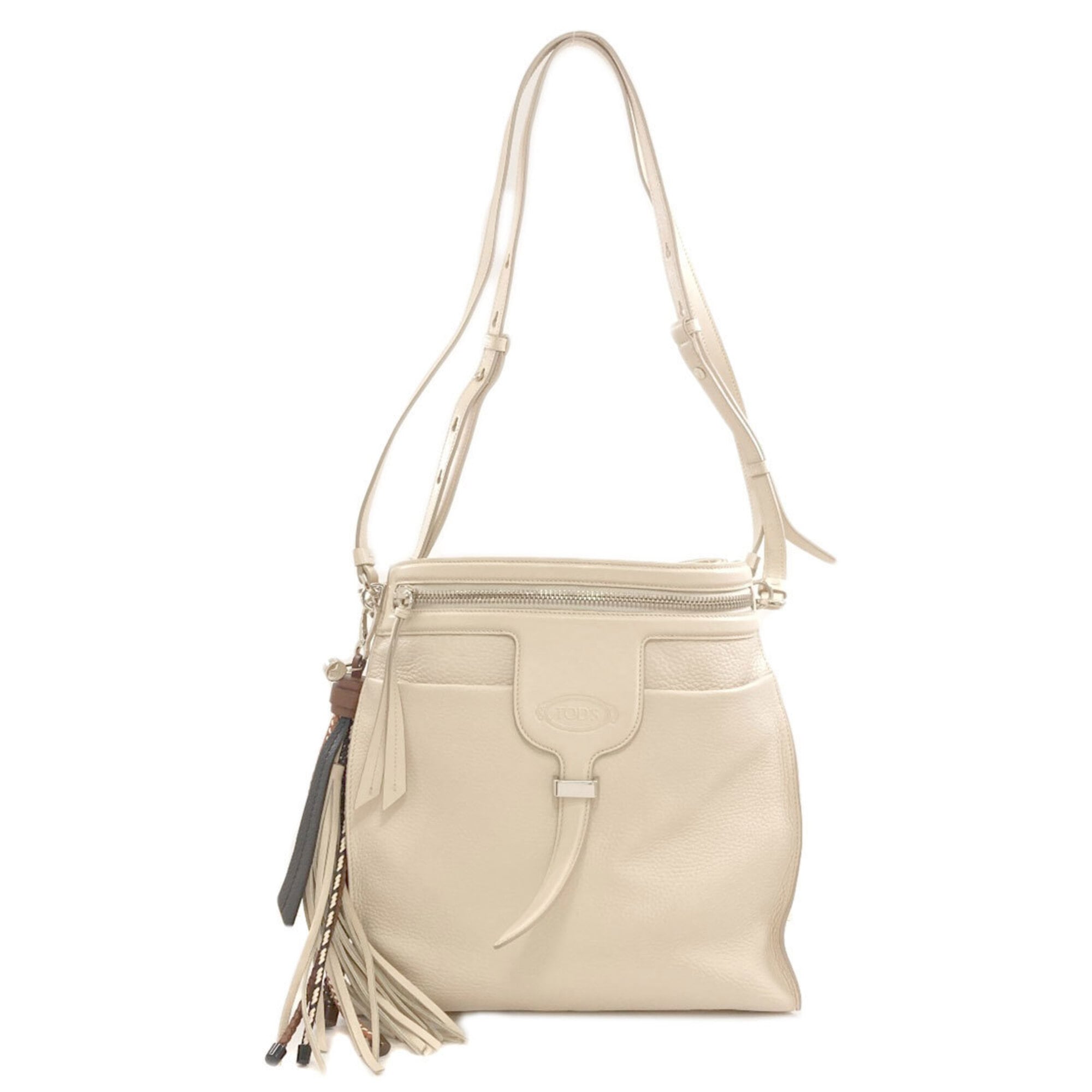 Tod's Cream Leather Tote Bag (Pre-Owned)