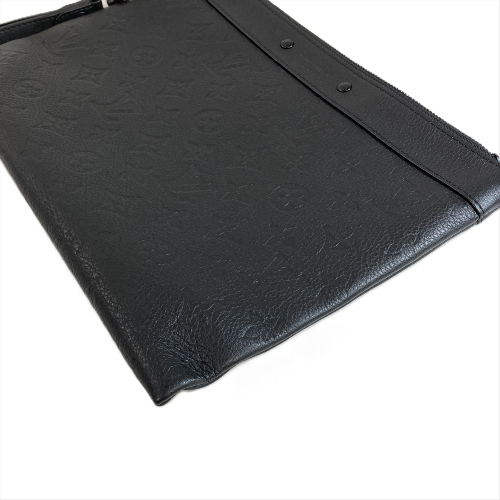 Louis Vuitton Black Galle Monogram Monogram Shadow Clutch Bag Pochette (Pre-Owned)