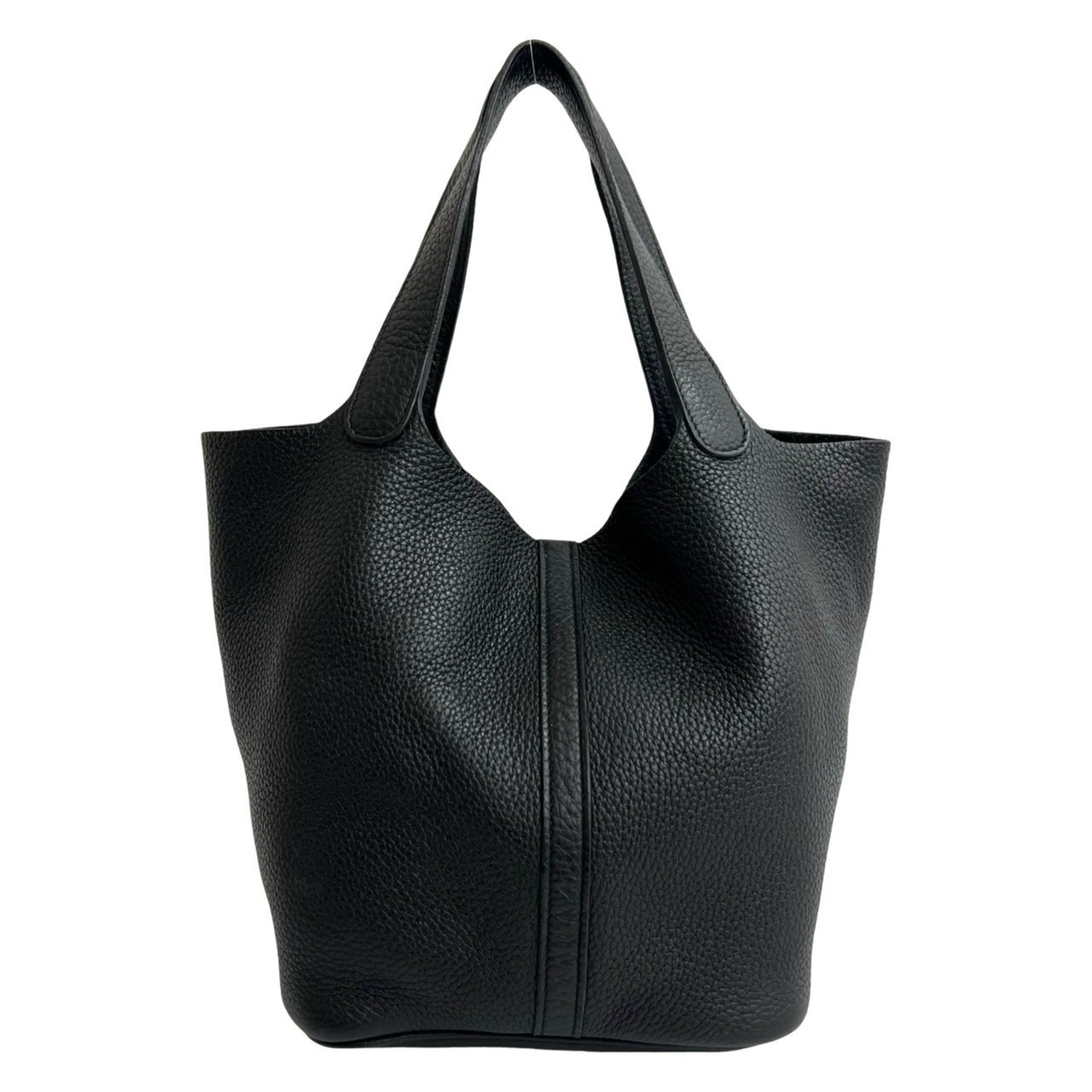 Hermes Black Taurillon Clemence Leather Handbag Tote Bag (Pre-Owned)