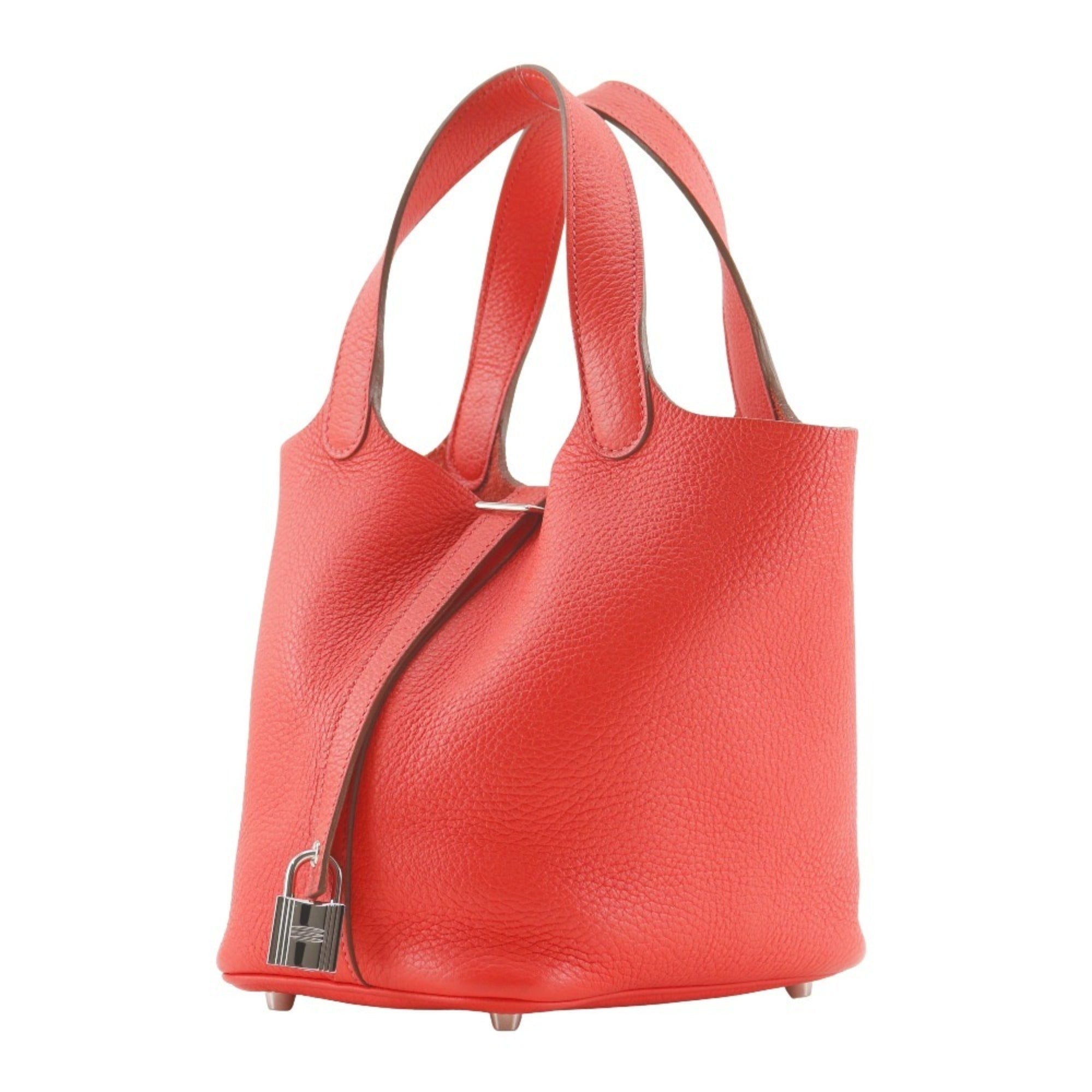 Hermes Picotin Pink Taurillon Clemence Leather Handbag (Pre-Owned)