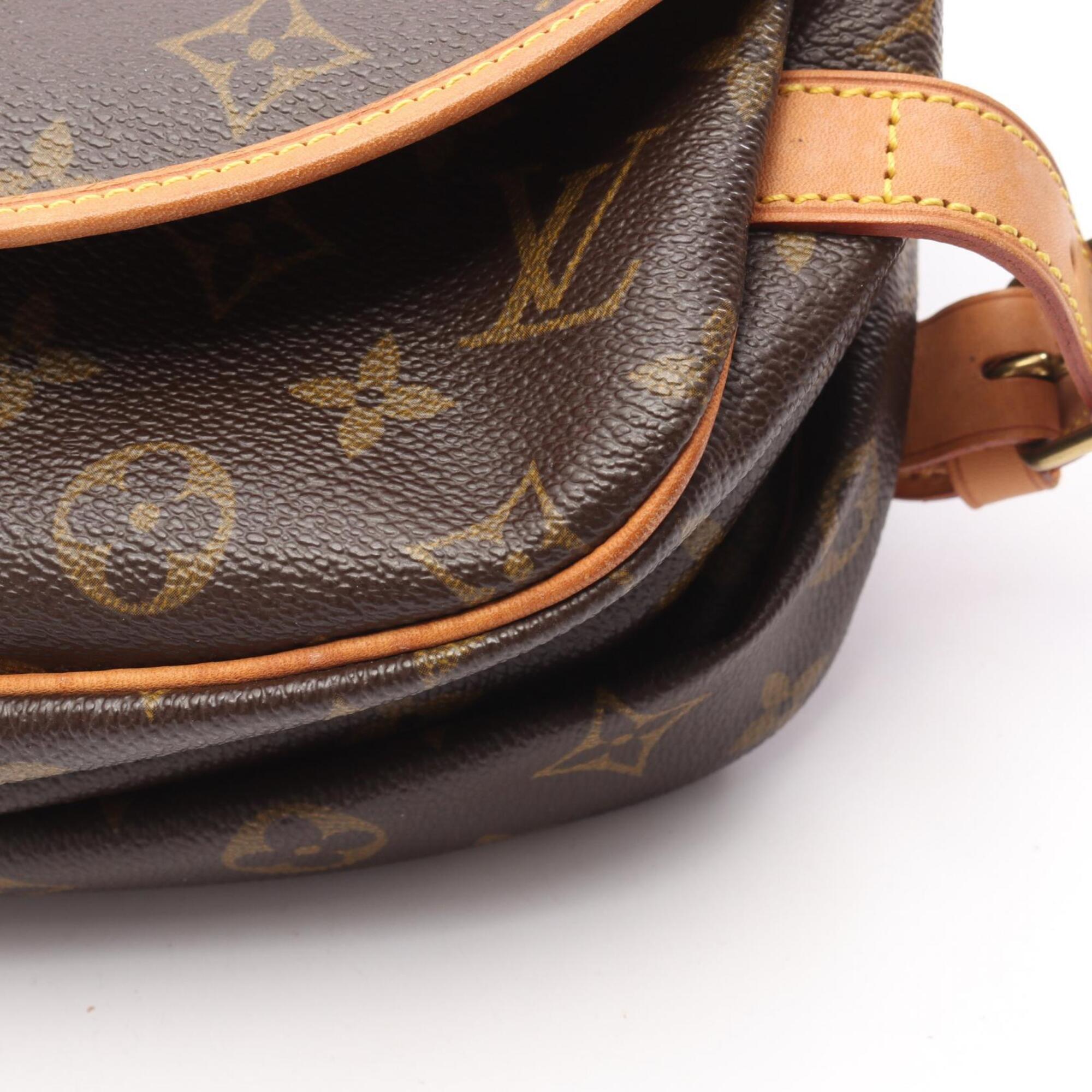 Louis Vuitton Brown Coated Canvas Leather Handbag Shoulder Bag (Pre-Owned)