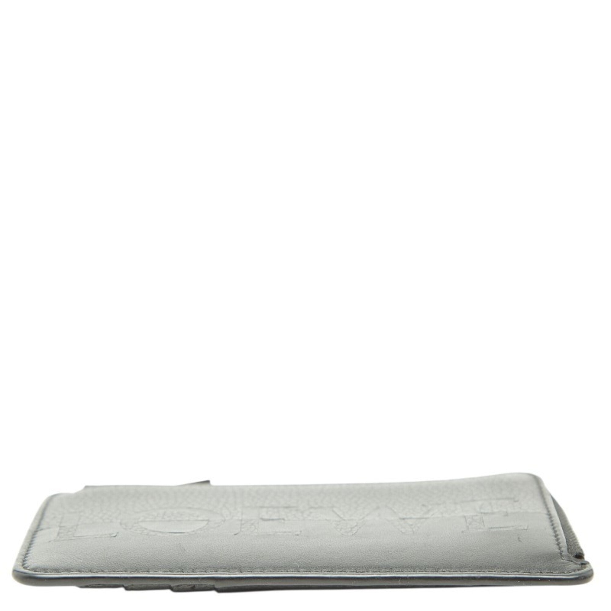 Loewe Black Gray Leather Coin Purse/Coin Case (Pre-Owned)