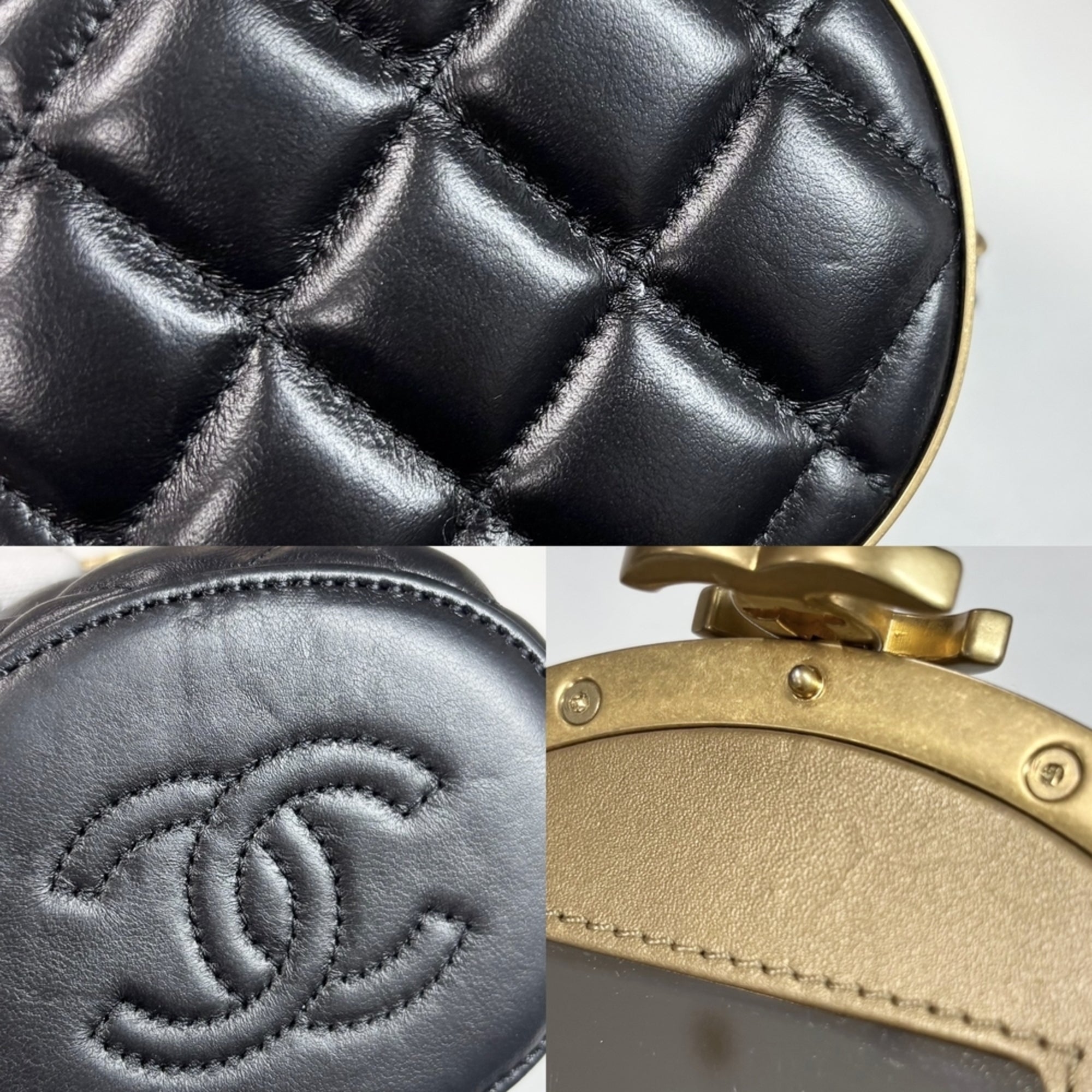 Chanel Matelasse Black Leather Shoulder Bag (Pre-Owned)