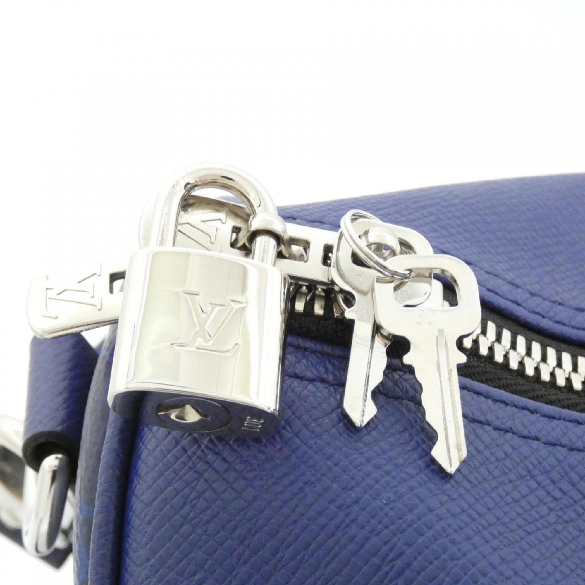 Louis Vuitton Cobalt Coated Canvas Leather Boston Bag (Pre-Owned)