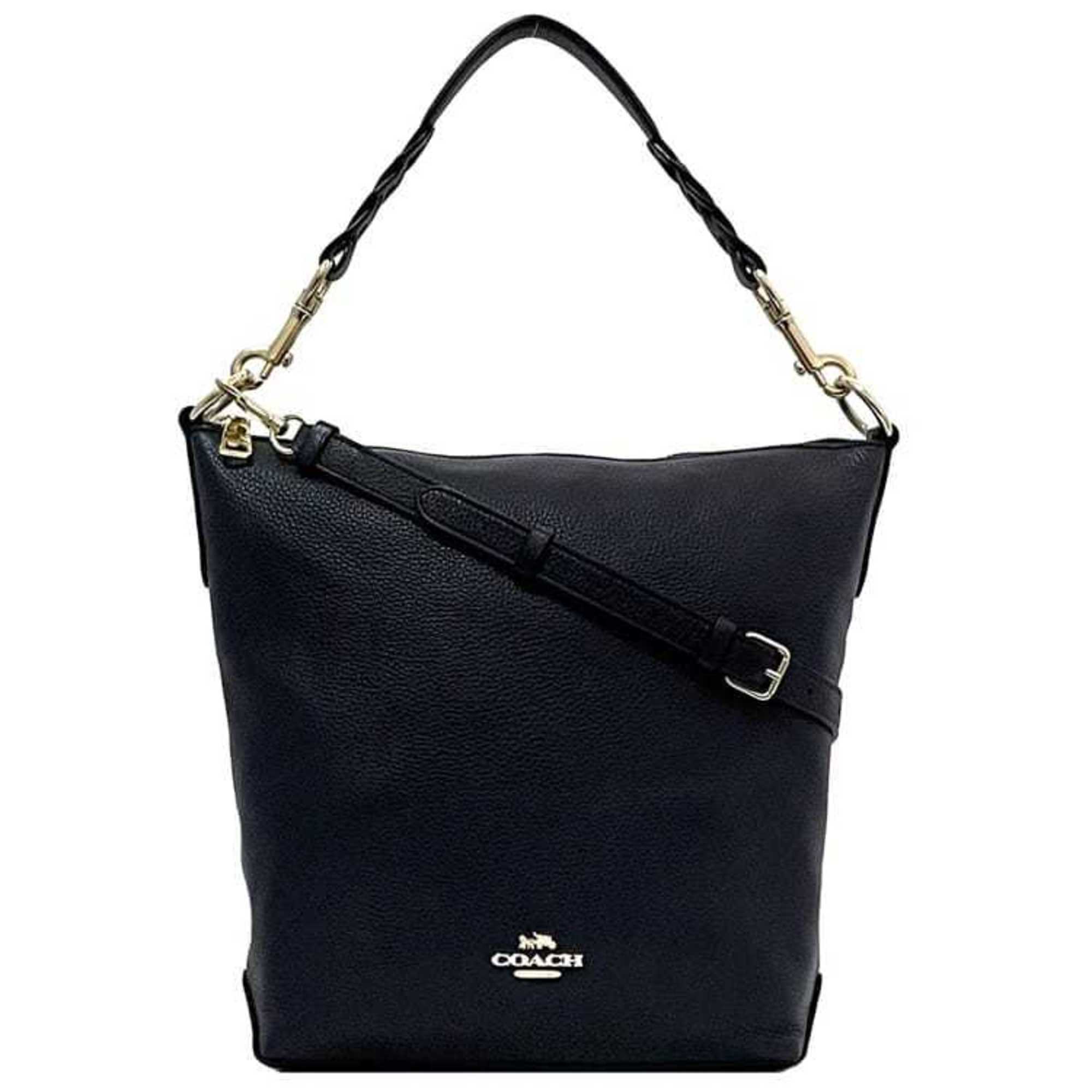 Coach Navy Leather Shoulder Bag (Pre-Owned)