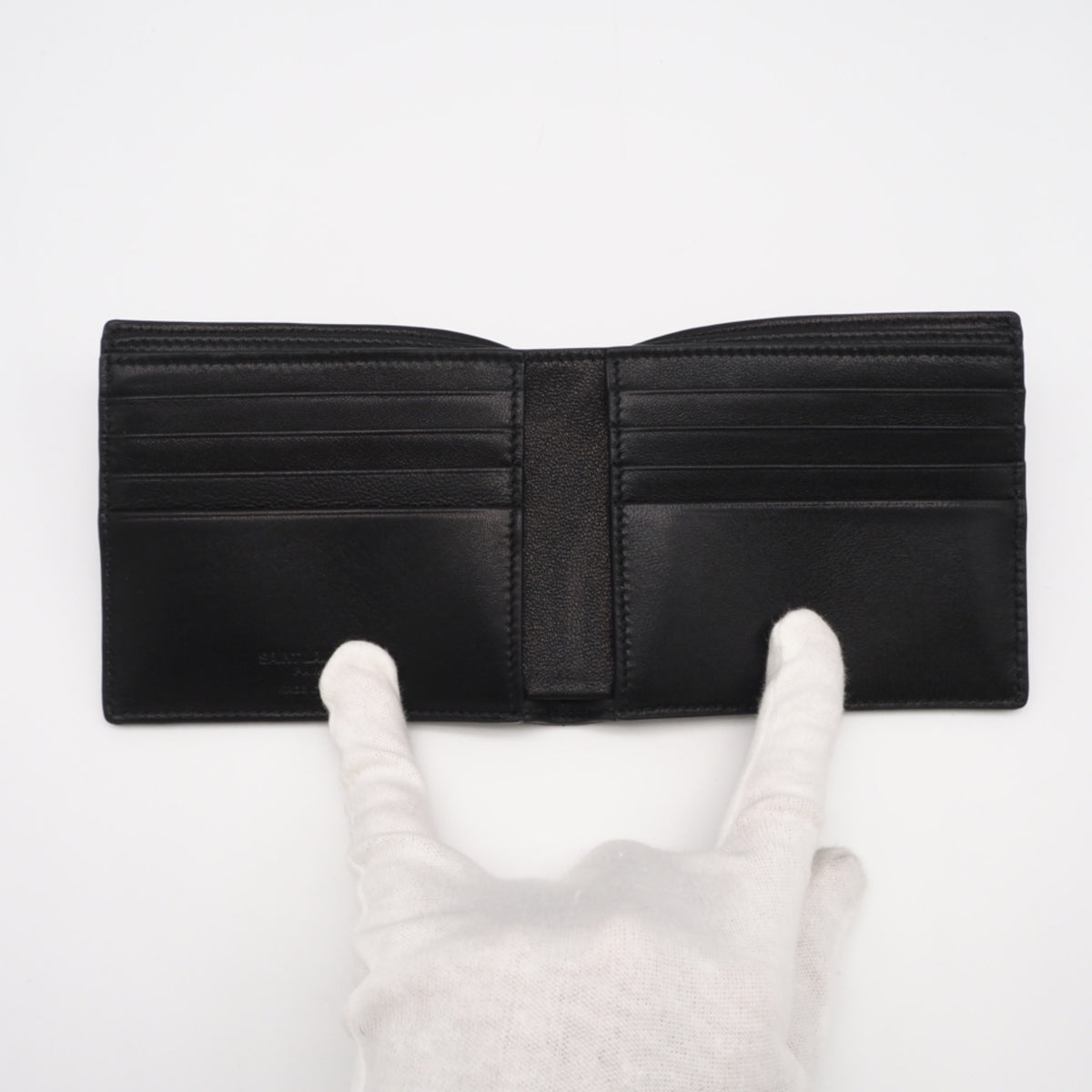 Yves Saint Laurent Black Leather Wallet (Bi-Fold) (Pre-Owned)