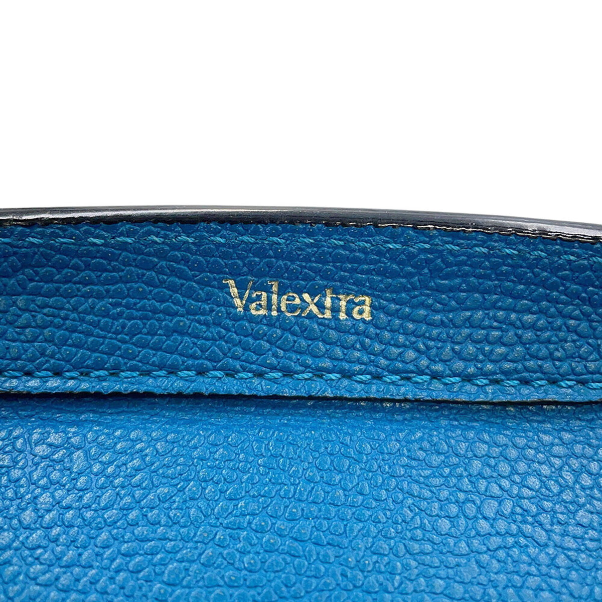 Valextra Blue Leather Handbag Shoulder Bag (Pre-Owned)