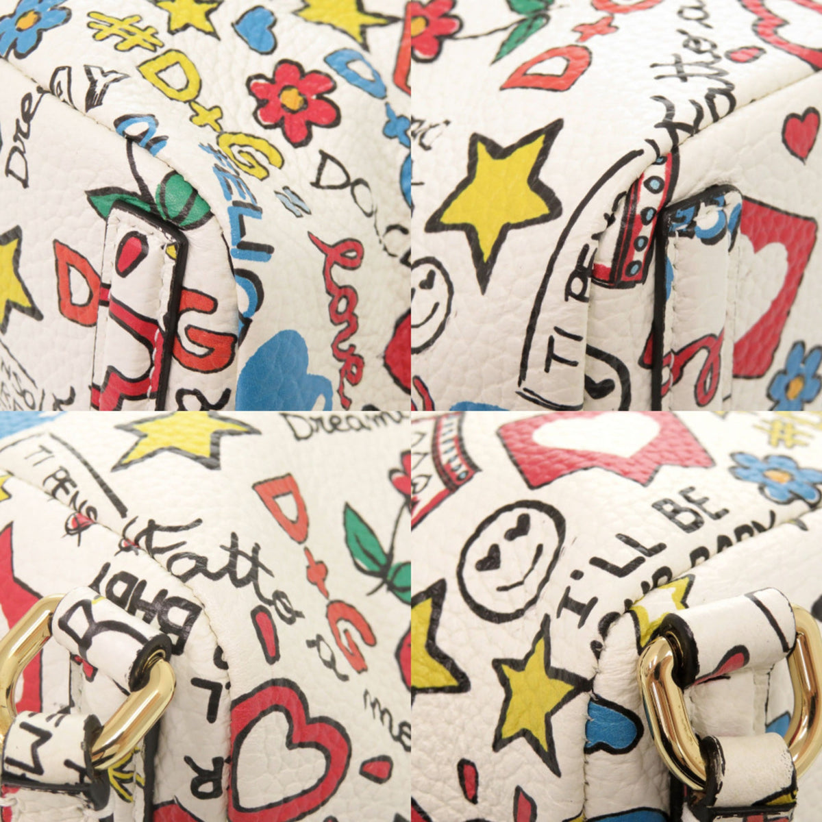 Dolce & Gabbana Sicily Multi-Color White Leather Backpack (Pre-Owned)