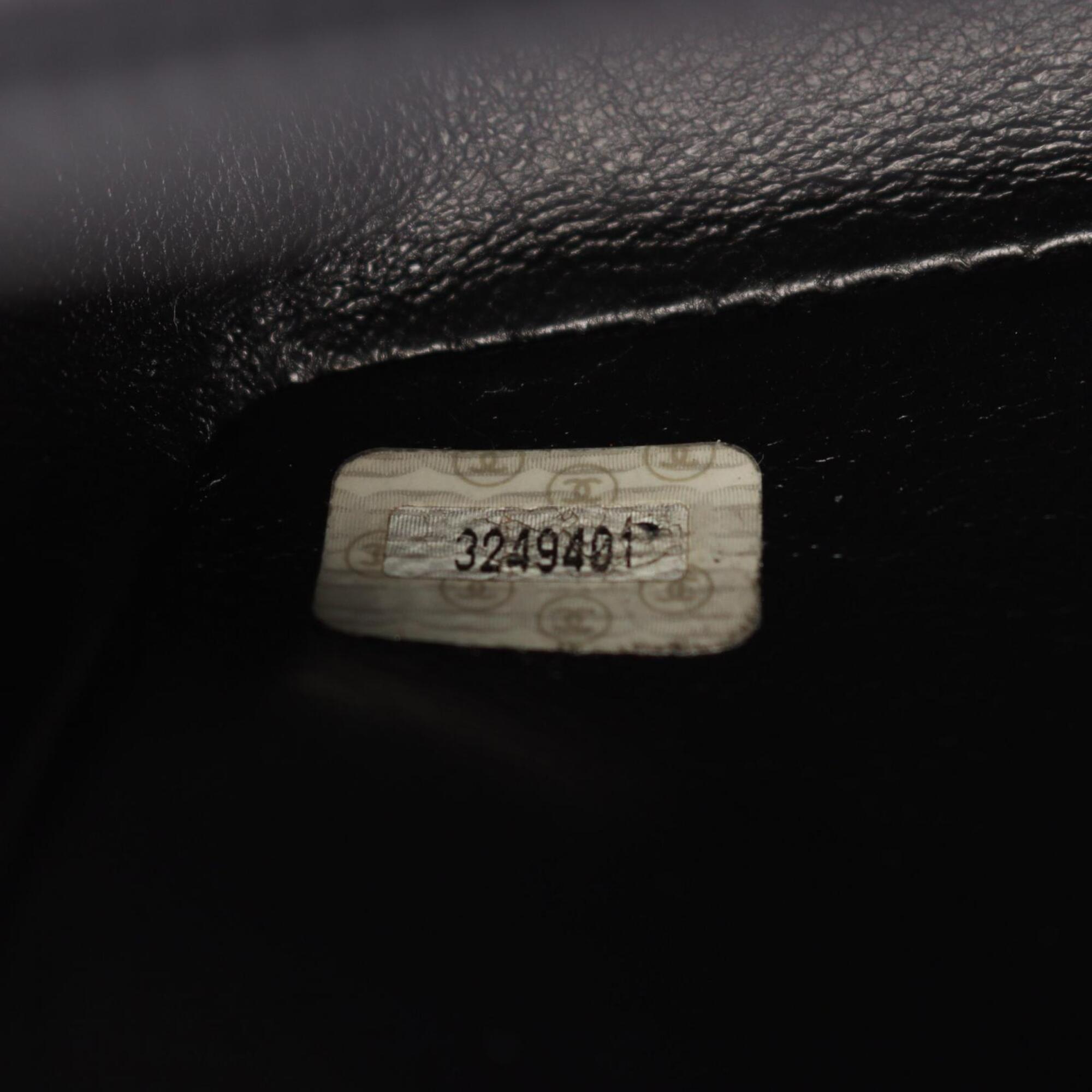 Chanel Black Leather Handbag Shoulder Bag (Pre-Owned)