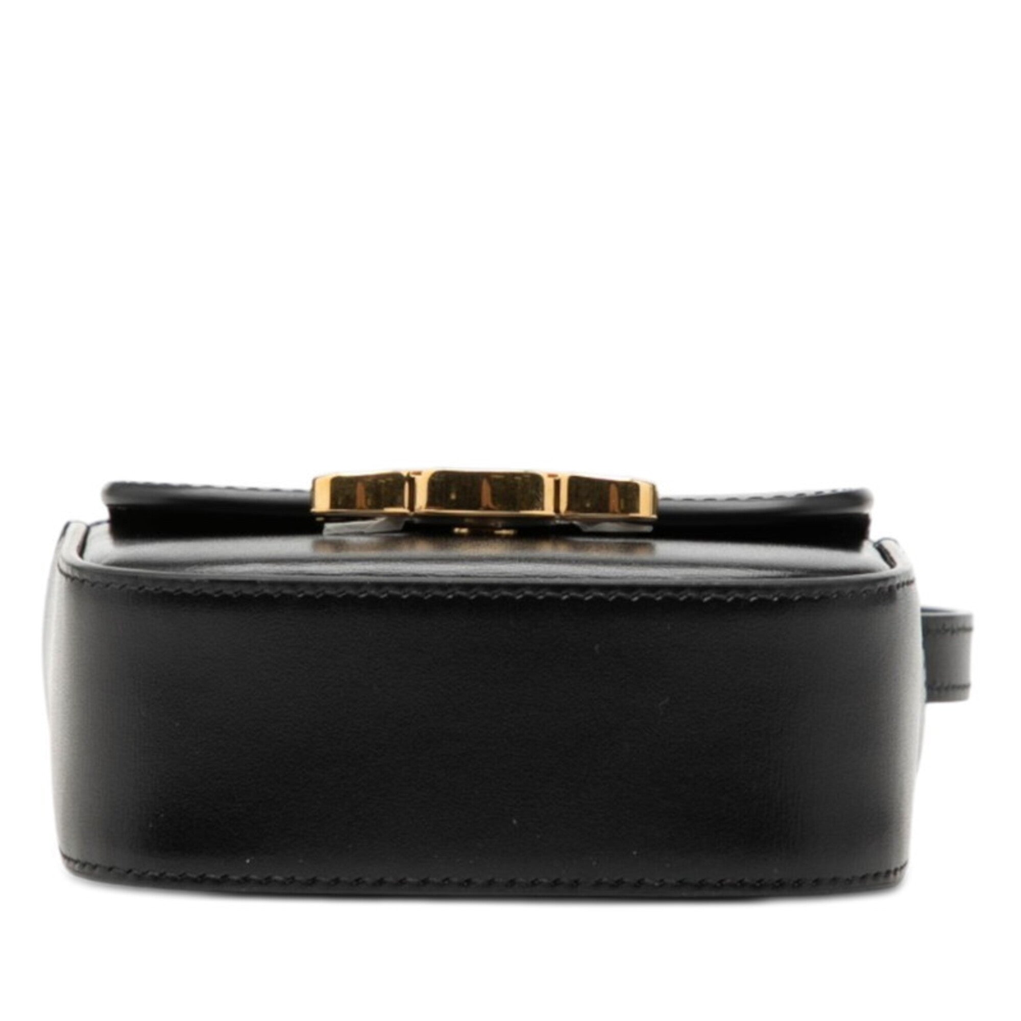 Celine Black Leather Pochette Shoulder Bag (Pre-Owned)