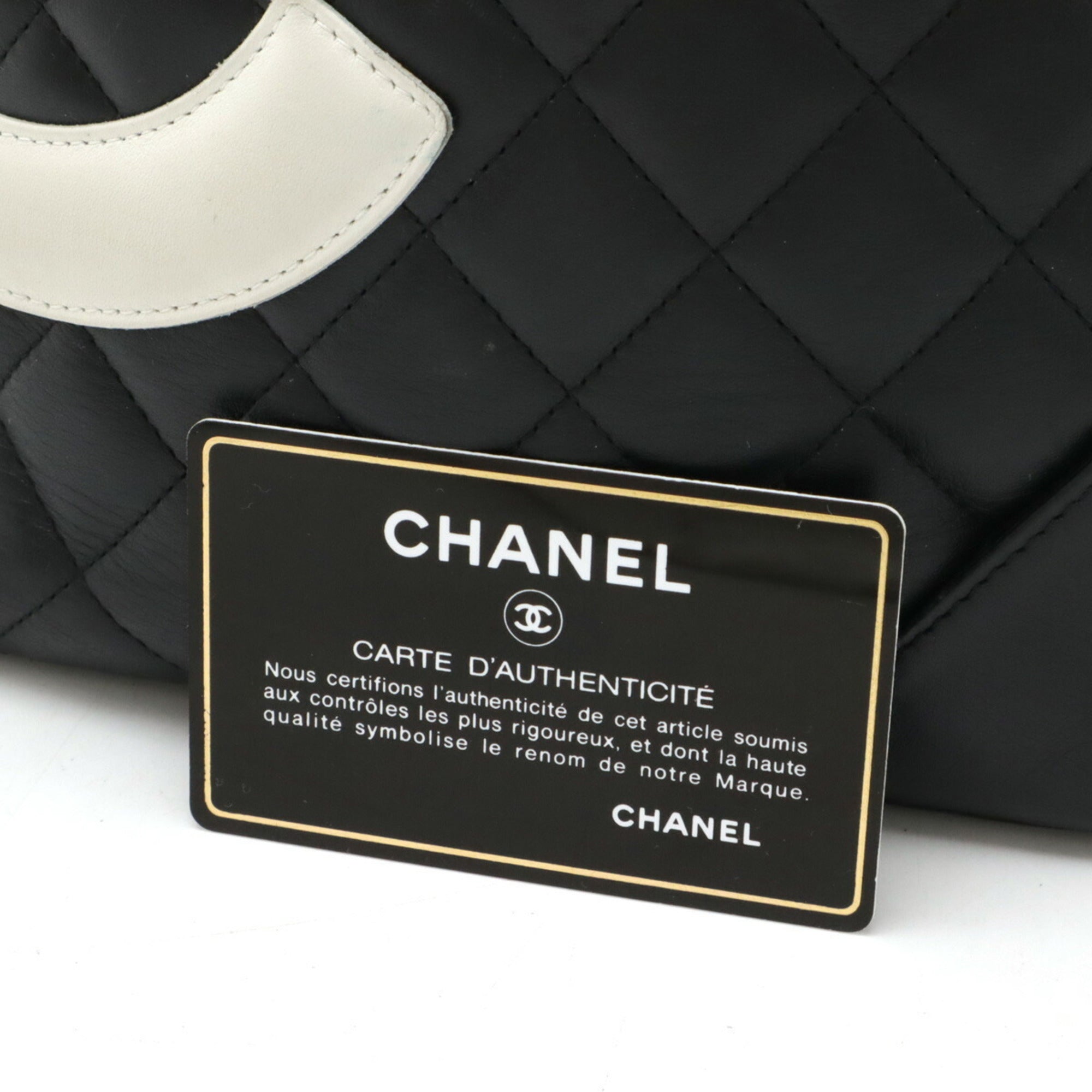 Chanel Black White Shoulder Bag Tote Bag (Pre-Owned)