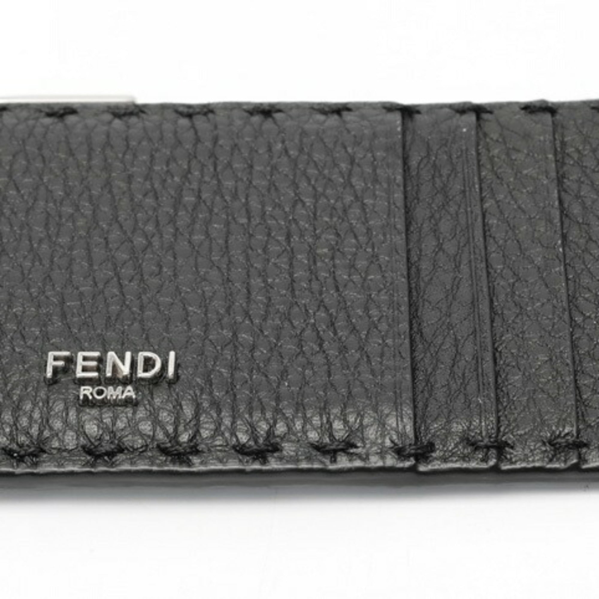 Fendi Selleria Black Leather Coin Purse/Coin Case (Pre-Owned)