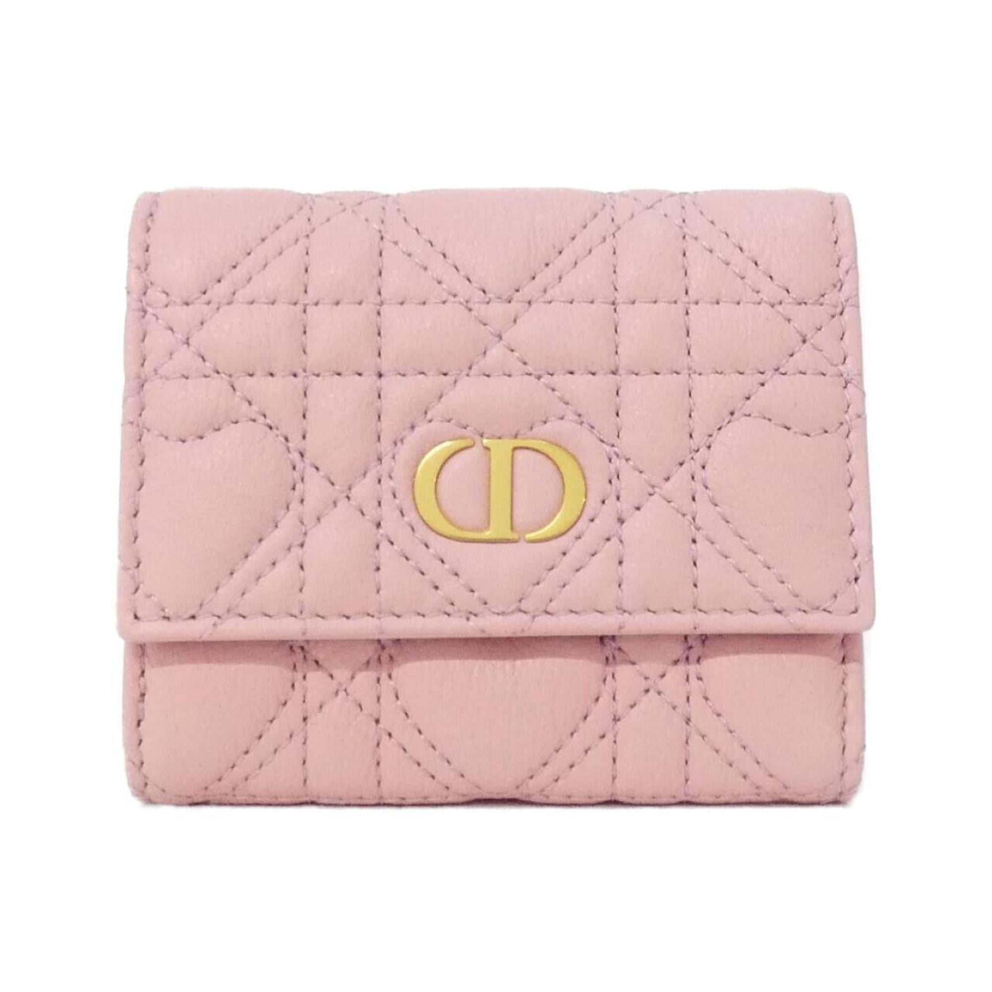 Christian Dior Pink Leather Wallet (Tri-Fold) (Pre-Owned)