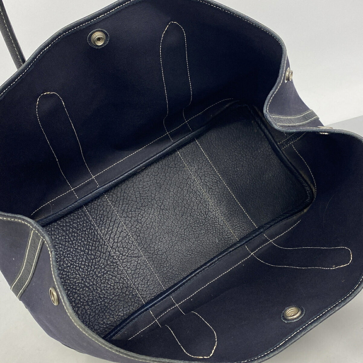 Hermes Navy Toile Officier Tote Bag (Pre-Owned)
