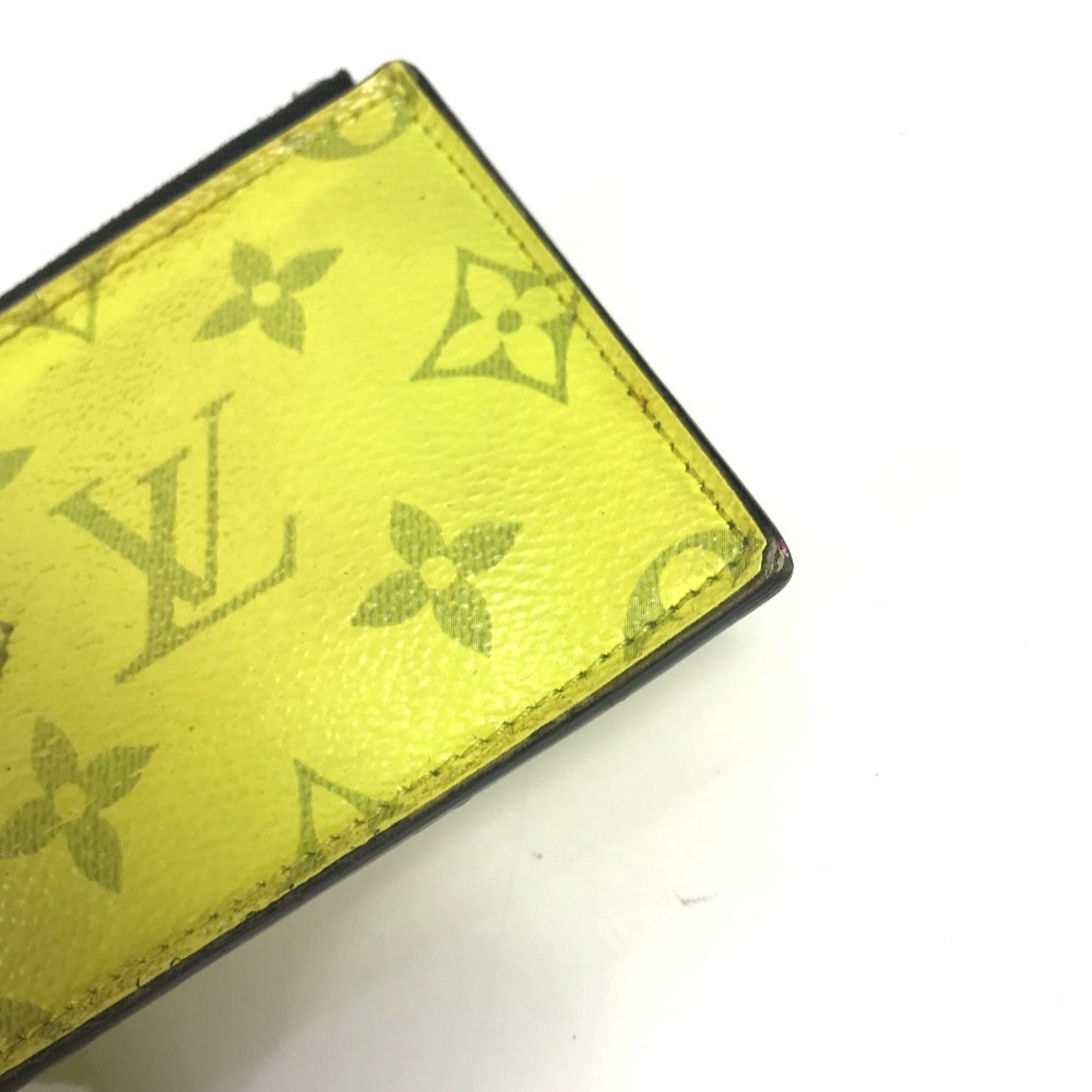Louis Vuitton Taigarama Yellow Monogram Taiga Leather Coin Purse/Coin Case (Pre-Owned)