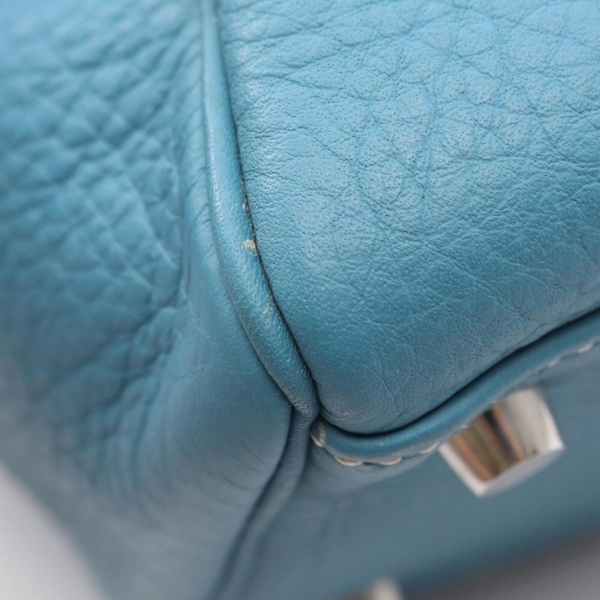 Hermes Blue Taurillon Clemence Leather Handbag (Pre-Owned)