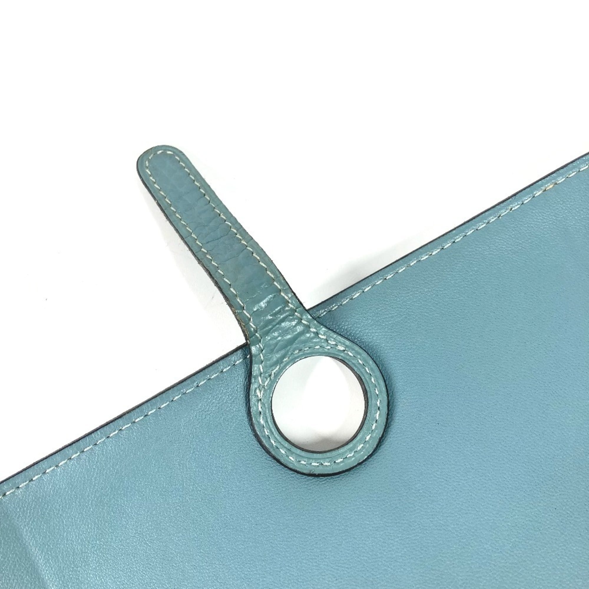 Hermes Dogon Duo Blue Togo Leather Long Wallet (Bi-Fold) (Pre-Owned)