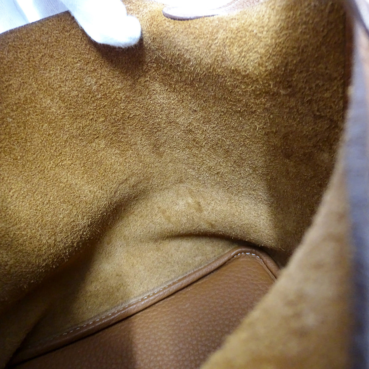 Hermes Brown Taurillon Clemence Leather Handbag Tote Bag (Pre-Owned)