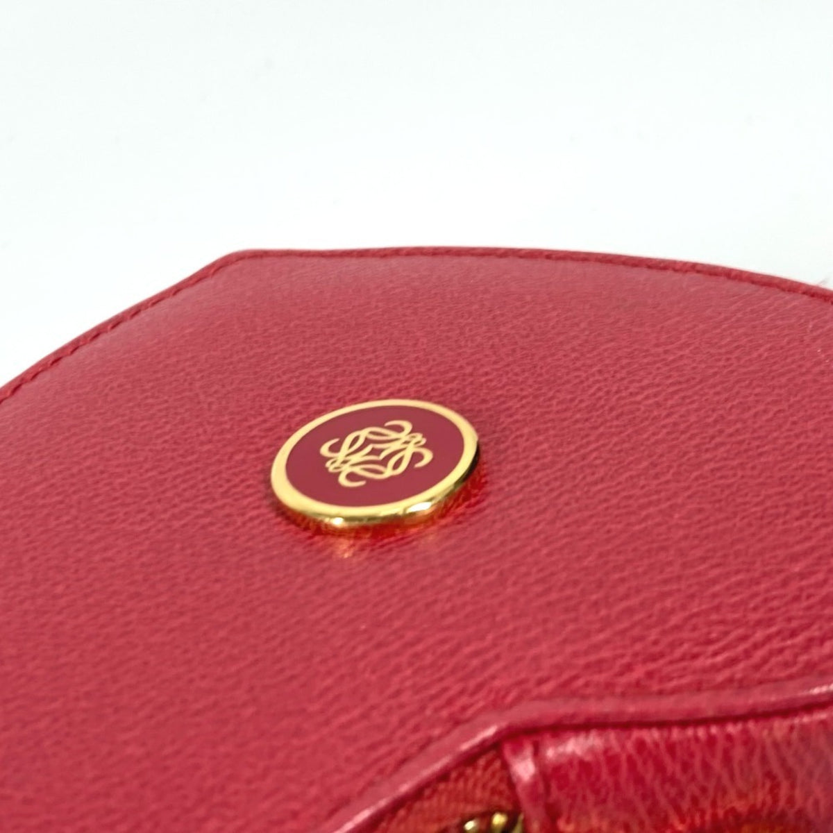 Loewe Red Color Leather Coin Purse/Coin Case (Pre-Owned)