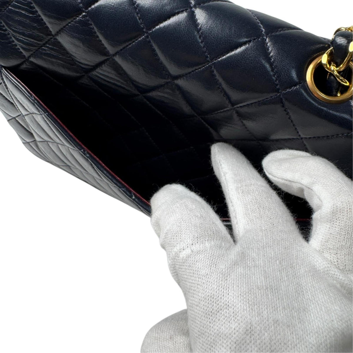 Chanel Dark Navy Leather Shoulder Bag (Pre-Owned)