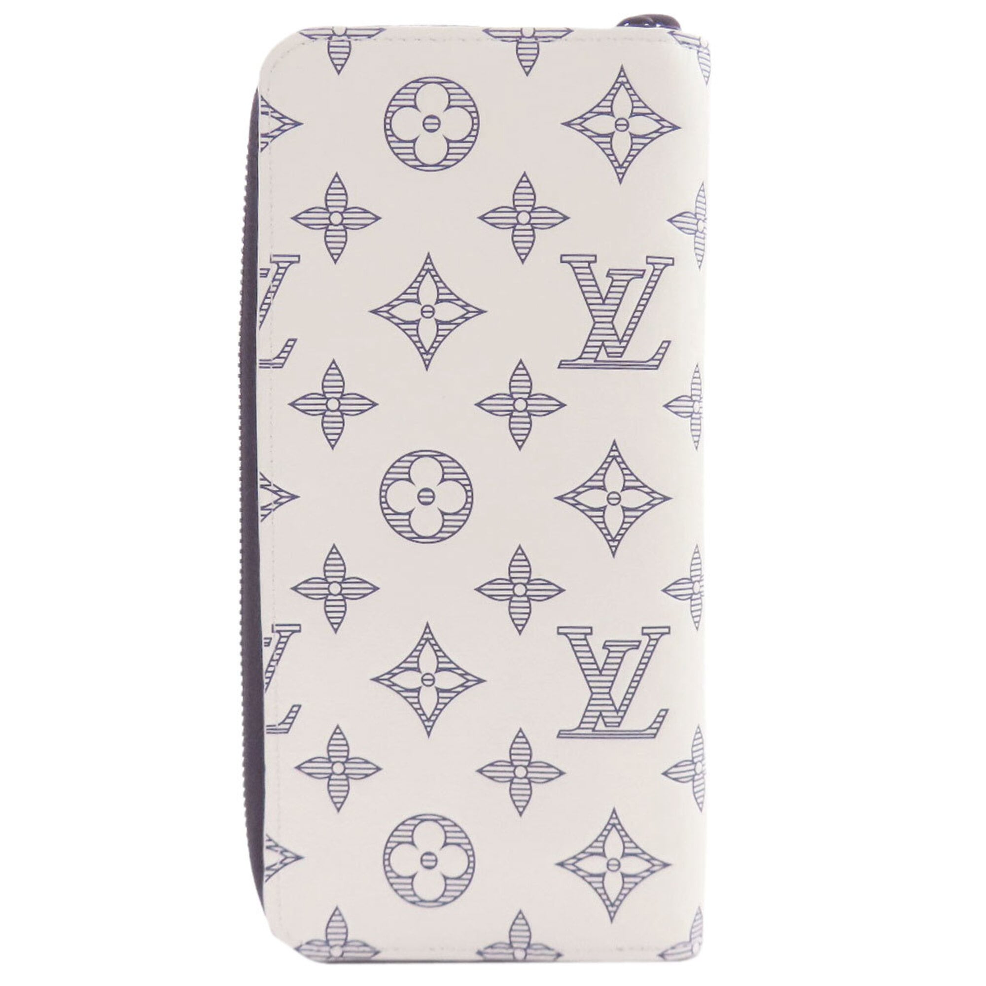 Louis Vuitton Monogram Shadow Navy White Monogram Shadow Long Wallet (Bi-Fold) (Pre-Owned)