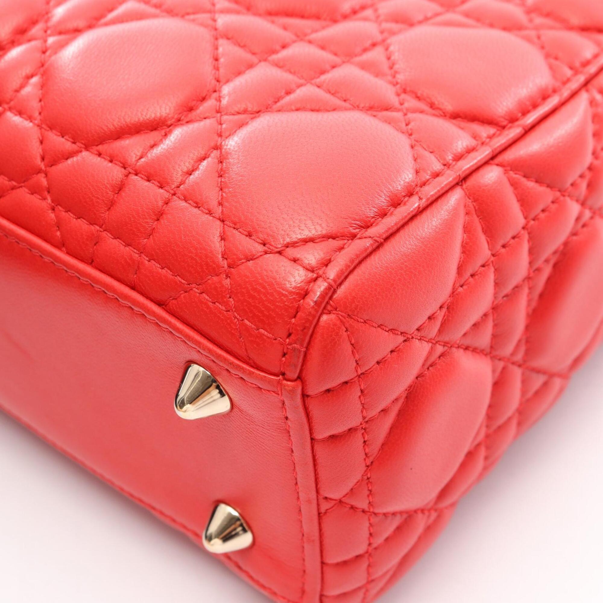 Christian Dior Red Color Leather Handbag (Pre-Owned)