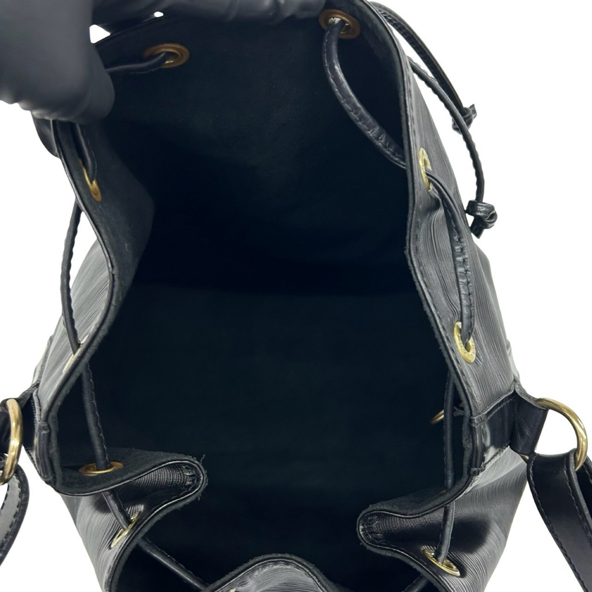 Louis Vuitton Black Leather Shoulder Bag Tote Bag (Pre-Owned)