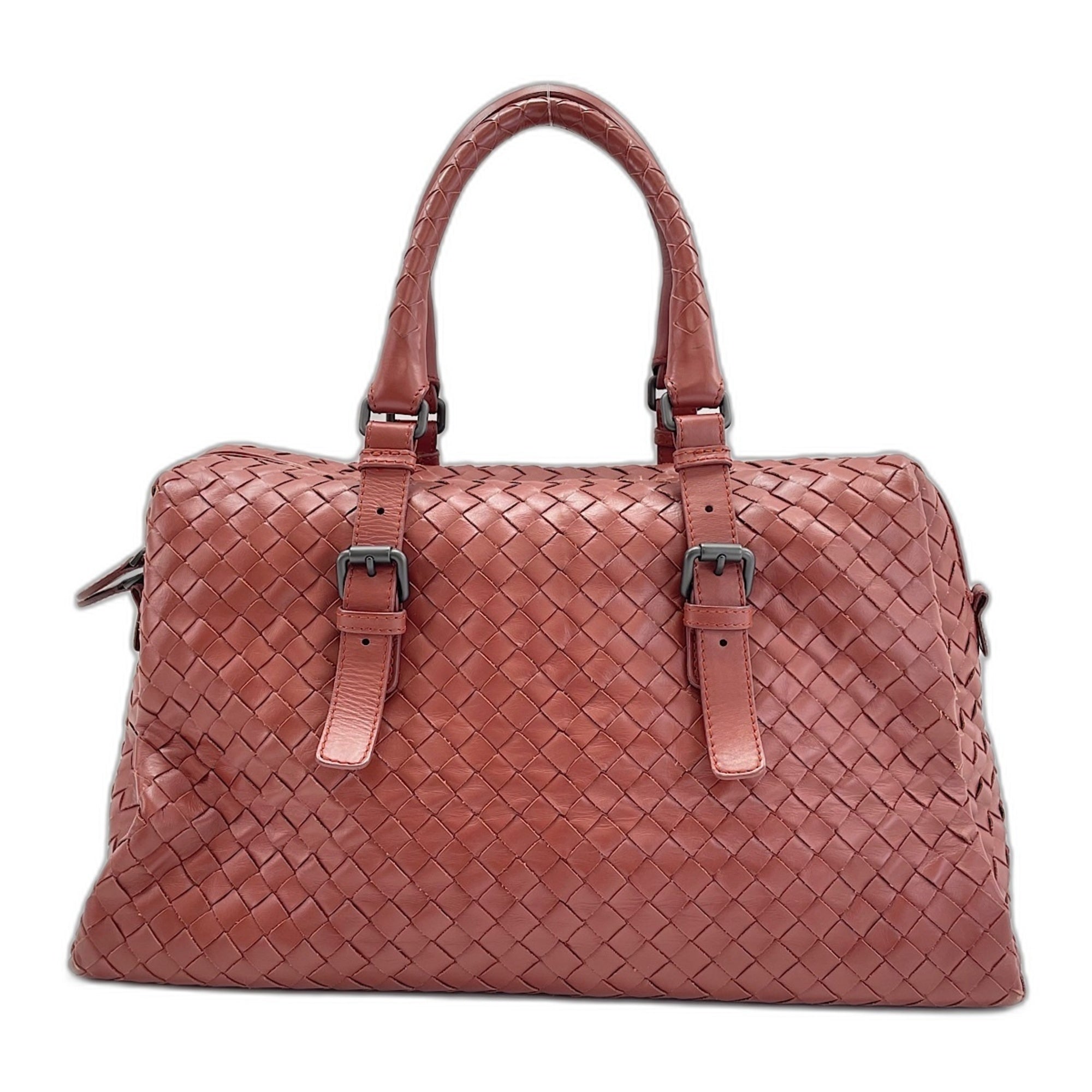 Bottega Veneta Red Color Leather Handbag (Pre-Owned)