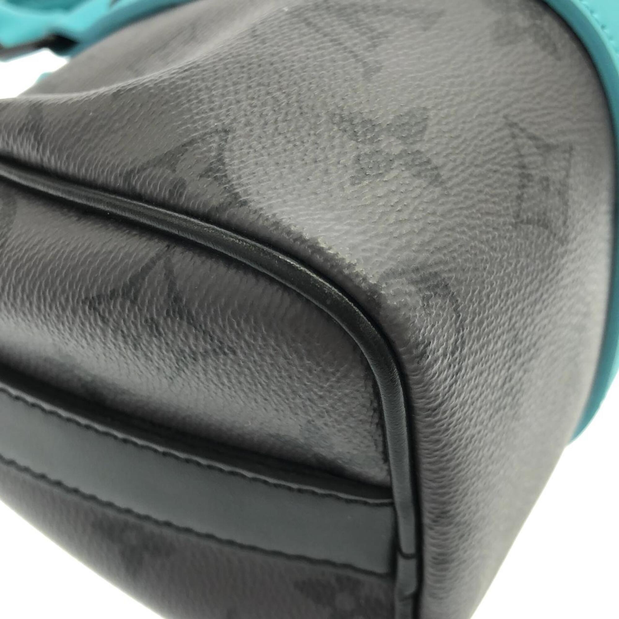 Louis Vuitton Black Turquoise Coated Canvas Boston Bag (Pre-Owned)