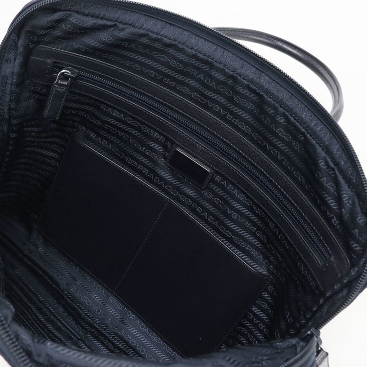 Prada Navy Nylon Leather Briefcase (Pre-Owned)
