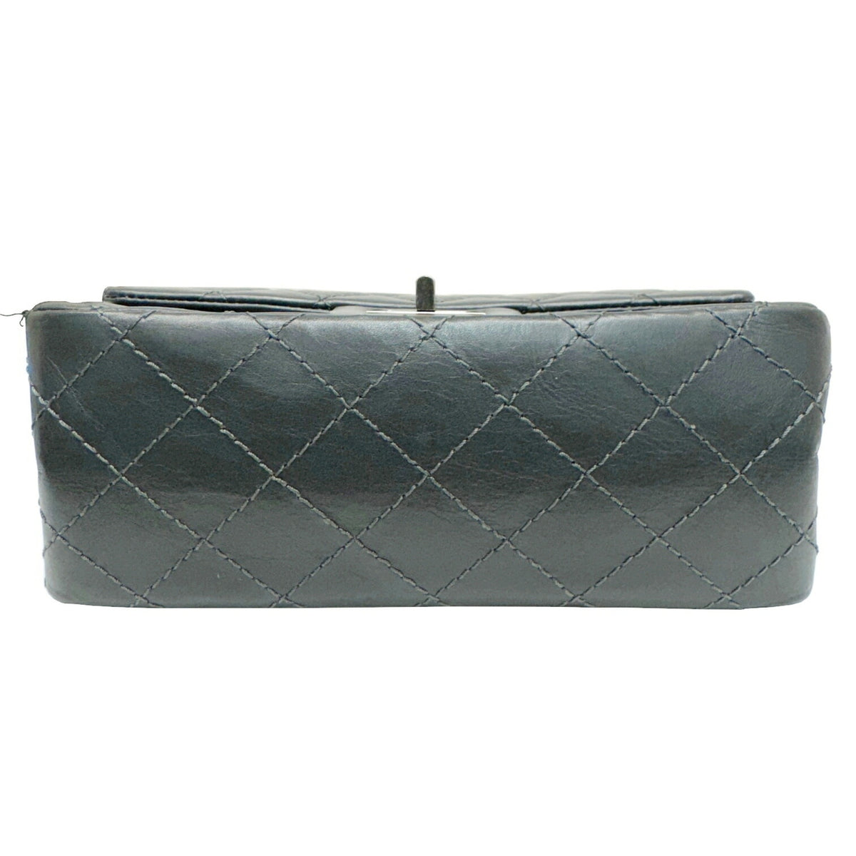 Chanel Dark Gray Leather Shoulder Bag (Pre-Owned)
