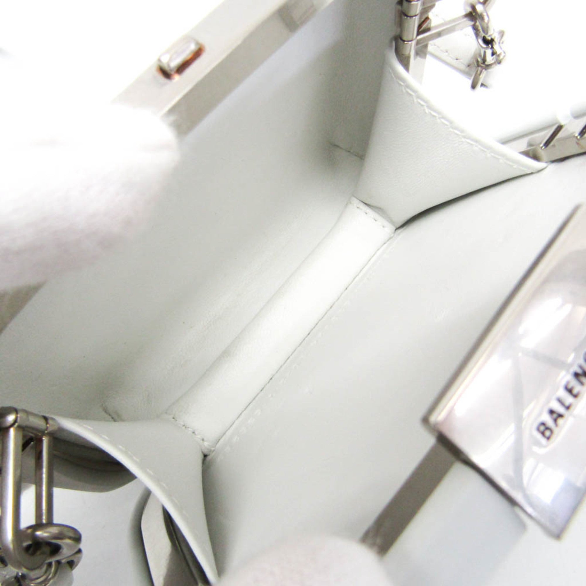 Balenciaga Logo Lunch Box Bag Plastic White Plastic Shoulder Bag Bag (Pre-Owned)