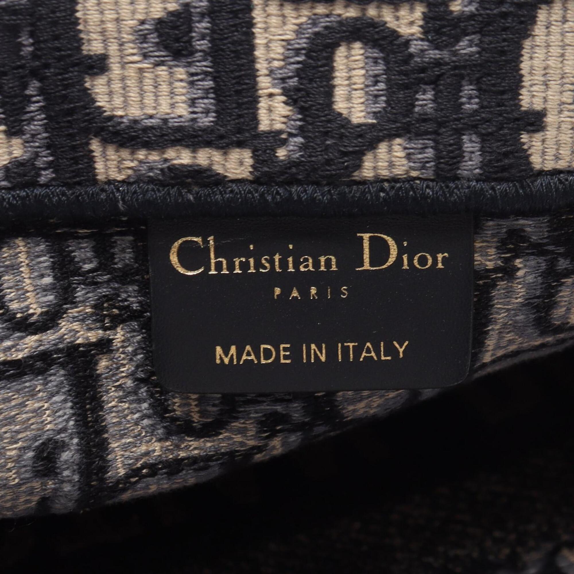 Christian Dior Beige Navy Canvas Handbag Tote Bag (Pre-Owned)