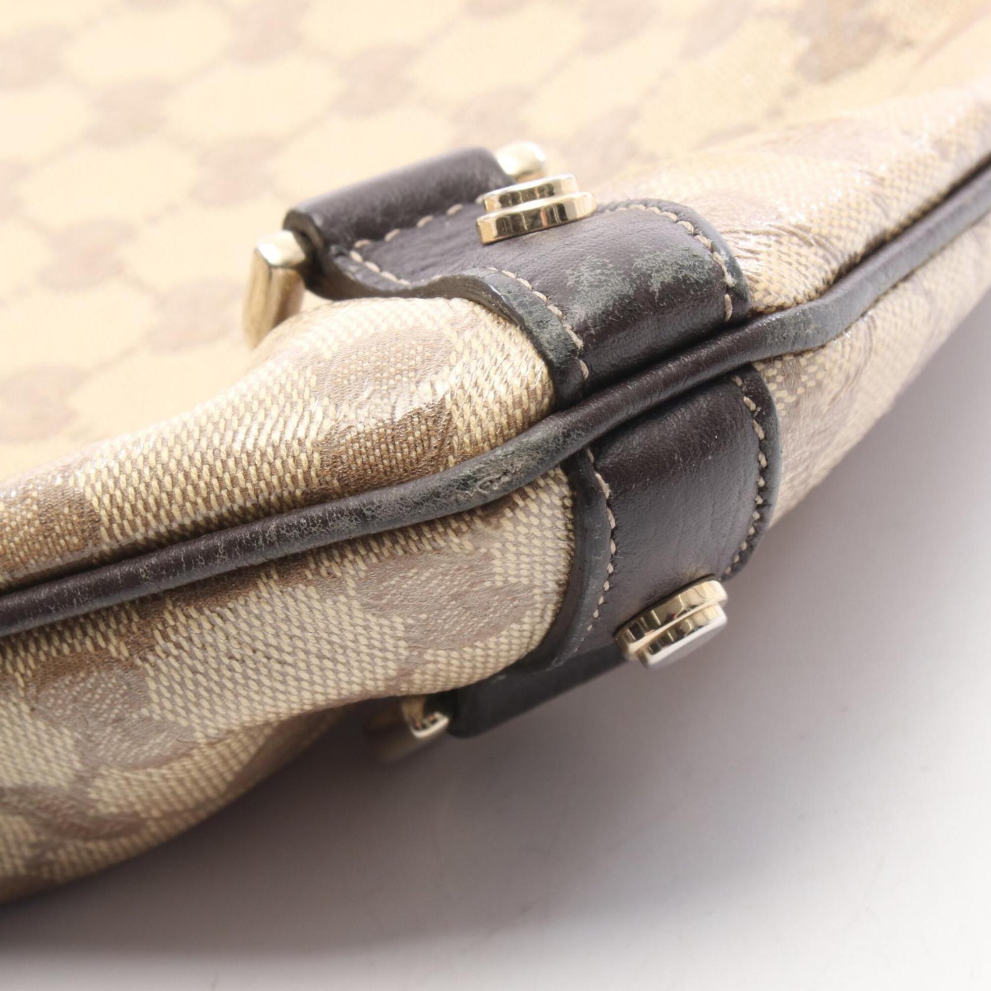 Gucci Beige Brown Pvc Leather Handbag Shoulder Bag (Pre-Owned)