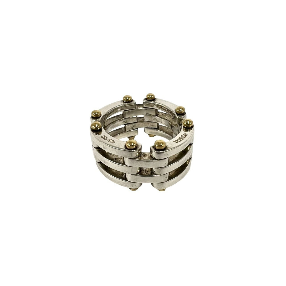 Tiffany Gold Silver Yellow Gold (18K) Silver 925 Band Ring (Pre-Owned)