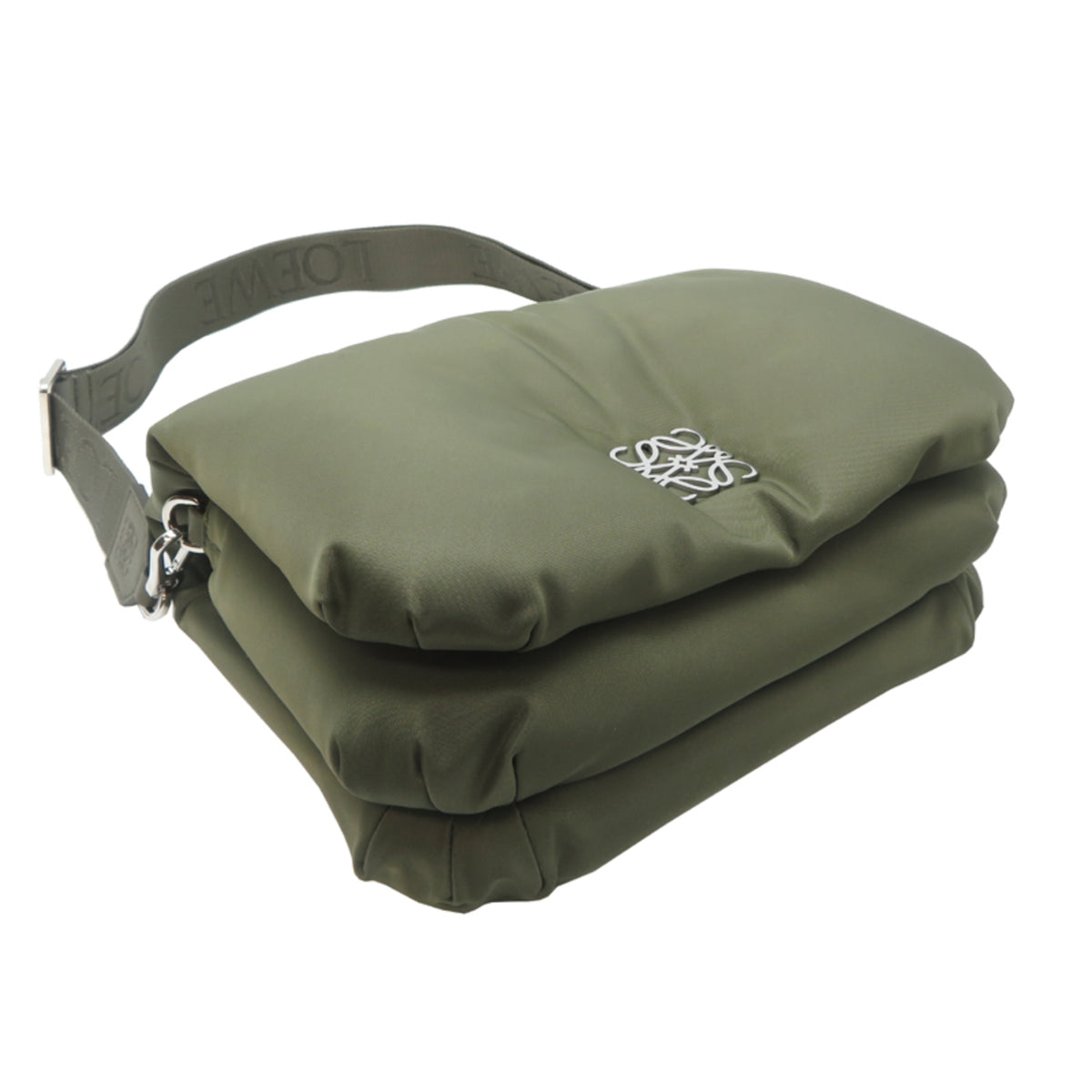 Loewe Green Khaki Nylon Leather Shoulder Bag (Pre-Owned)