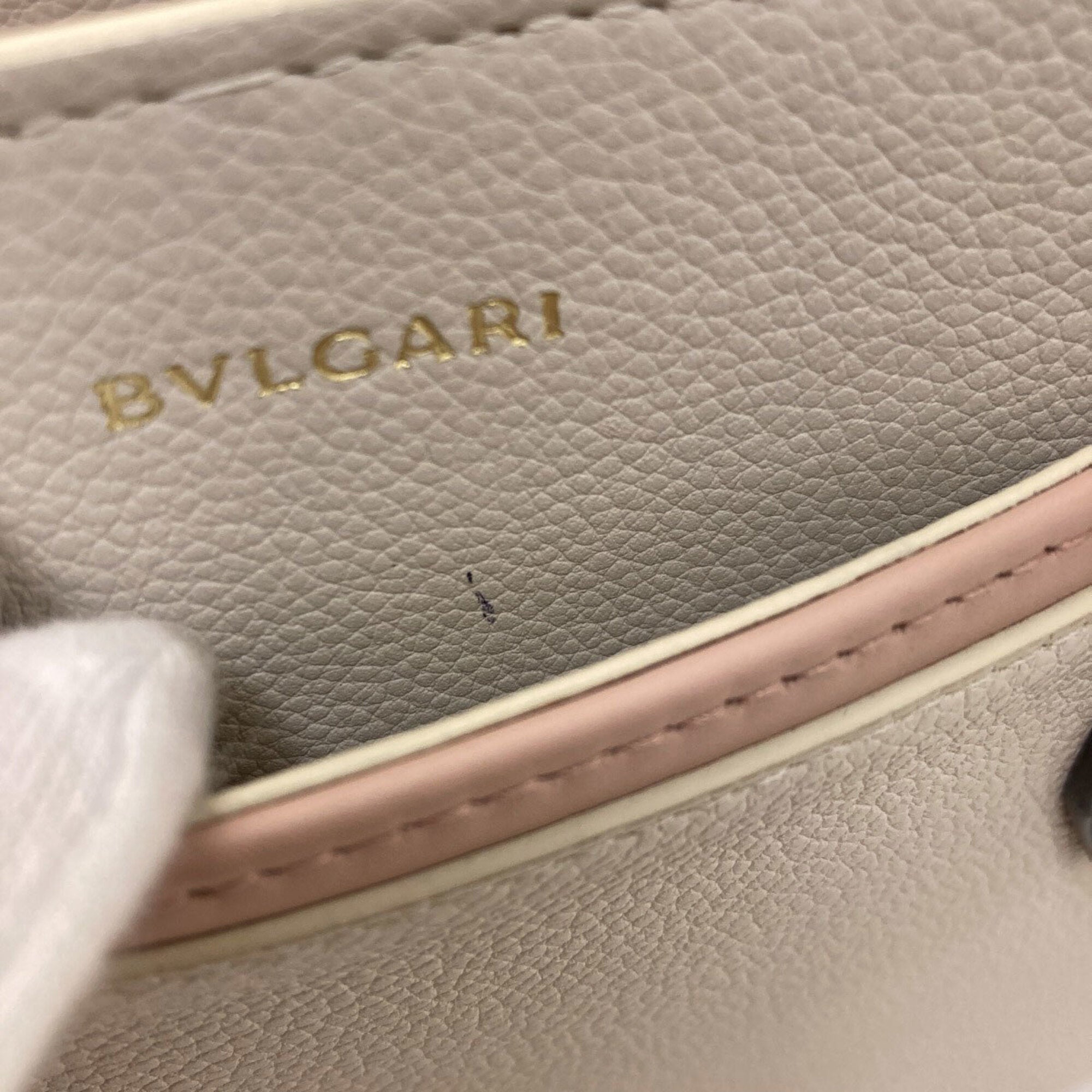 Bvlgari Black Pink White Leather Handbag (Pre-Owned)